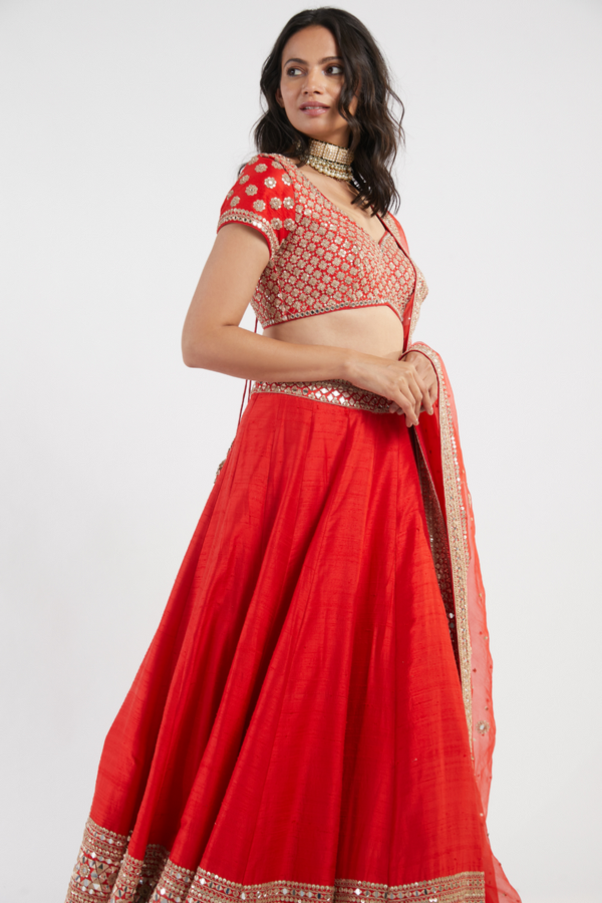 Red lehenga set