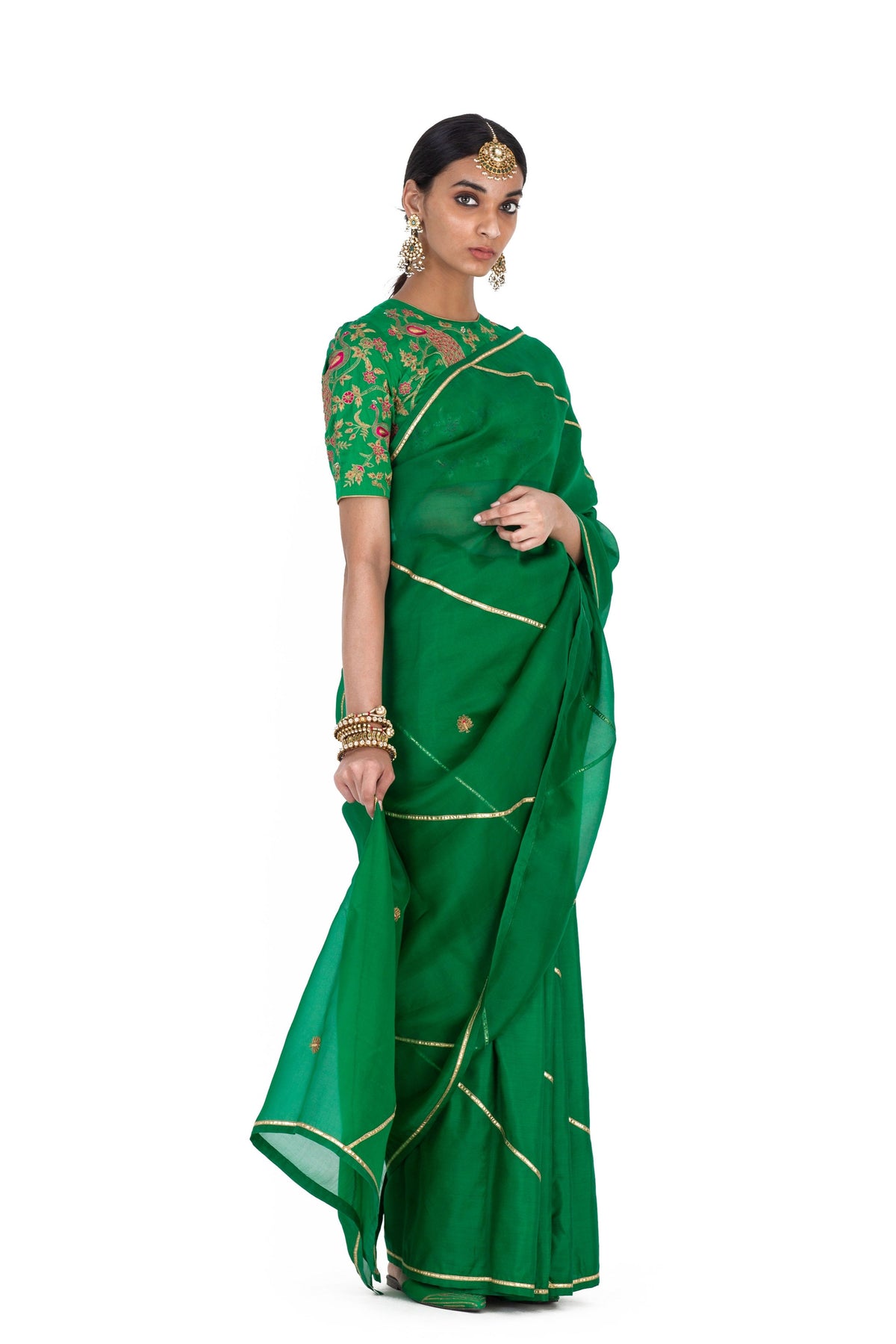 Bhayli Green Saree