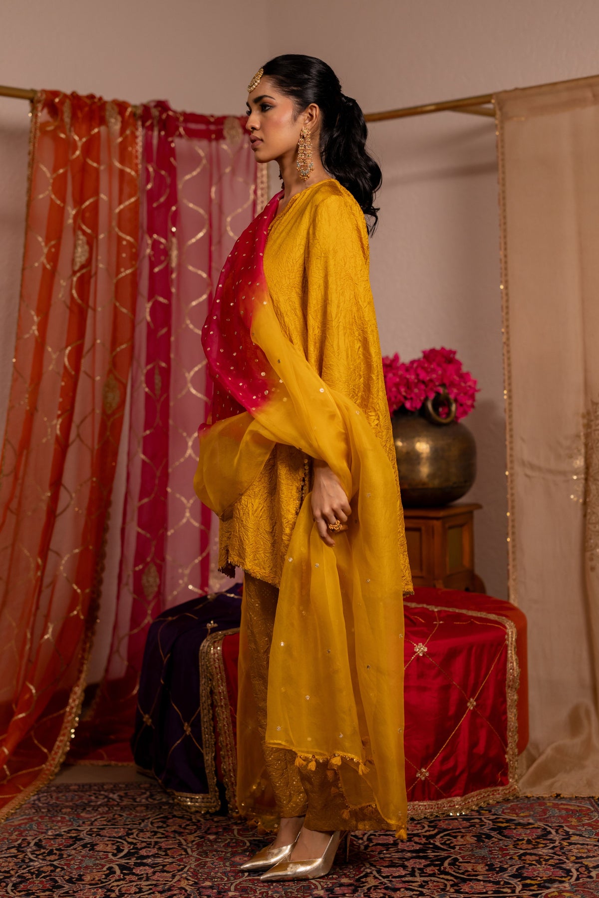 Mustard Kurta Set