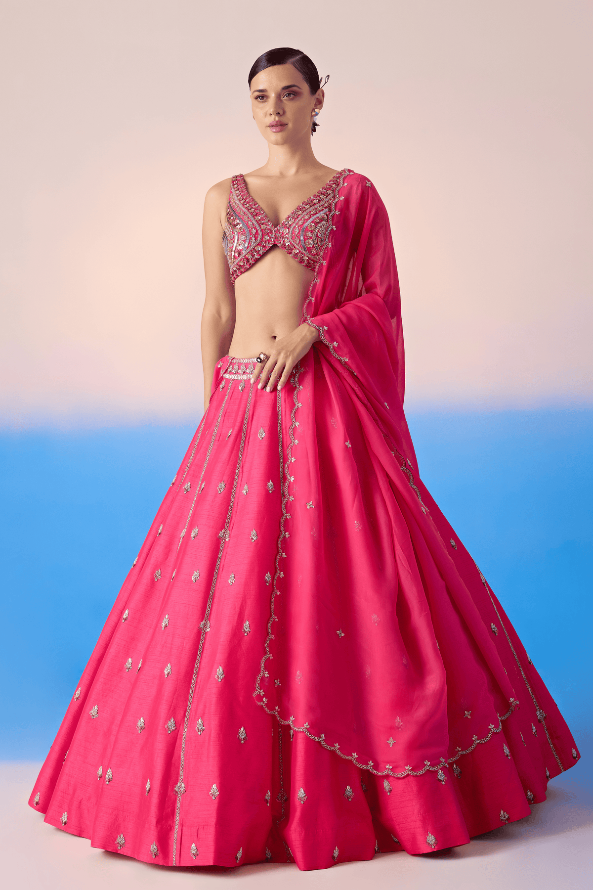 Hot Pink Lehenga Set
