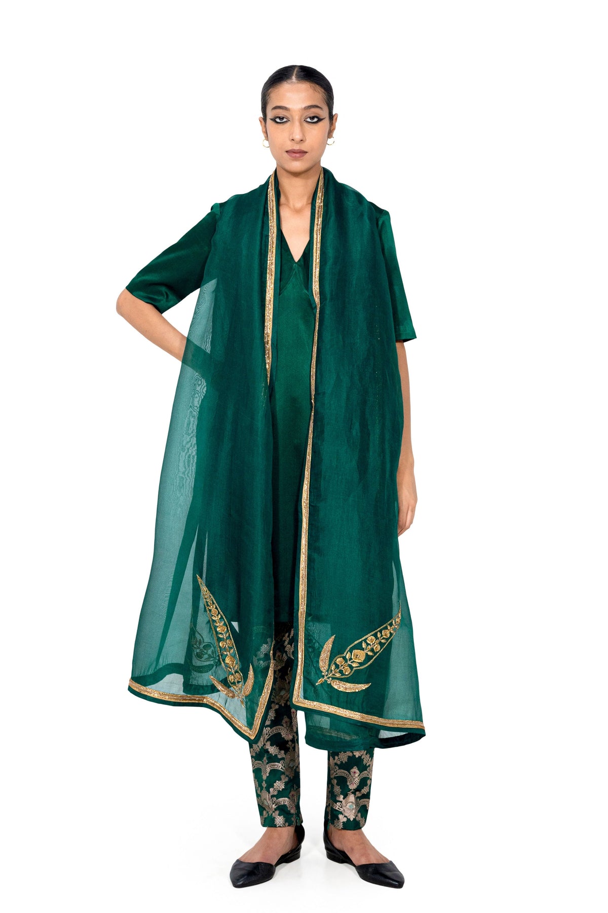 Kedli Forest Green Dupatta