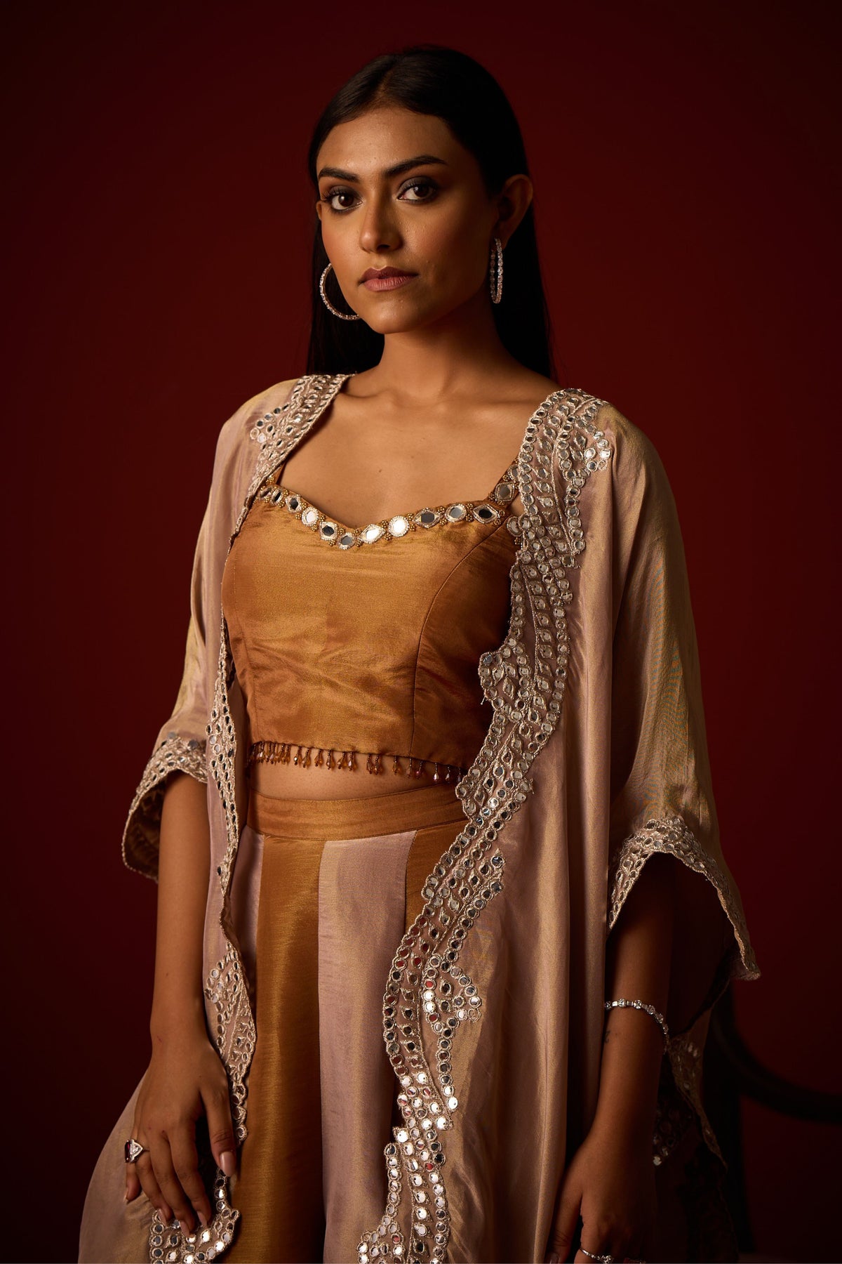 Tissue Mirror Work Cape