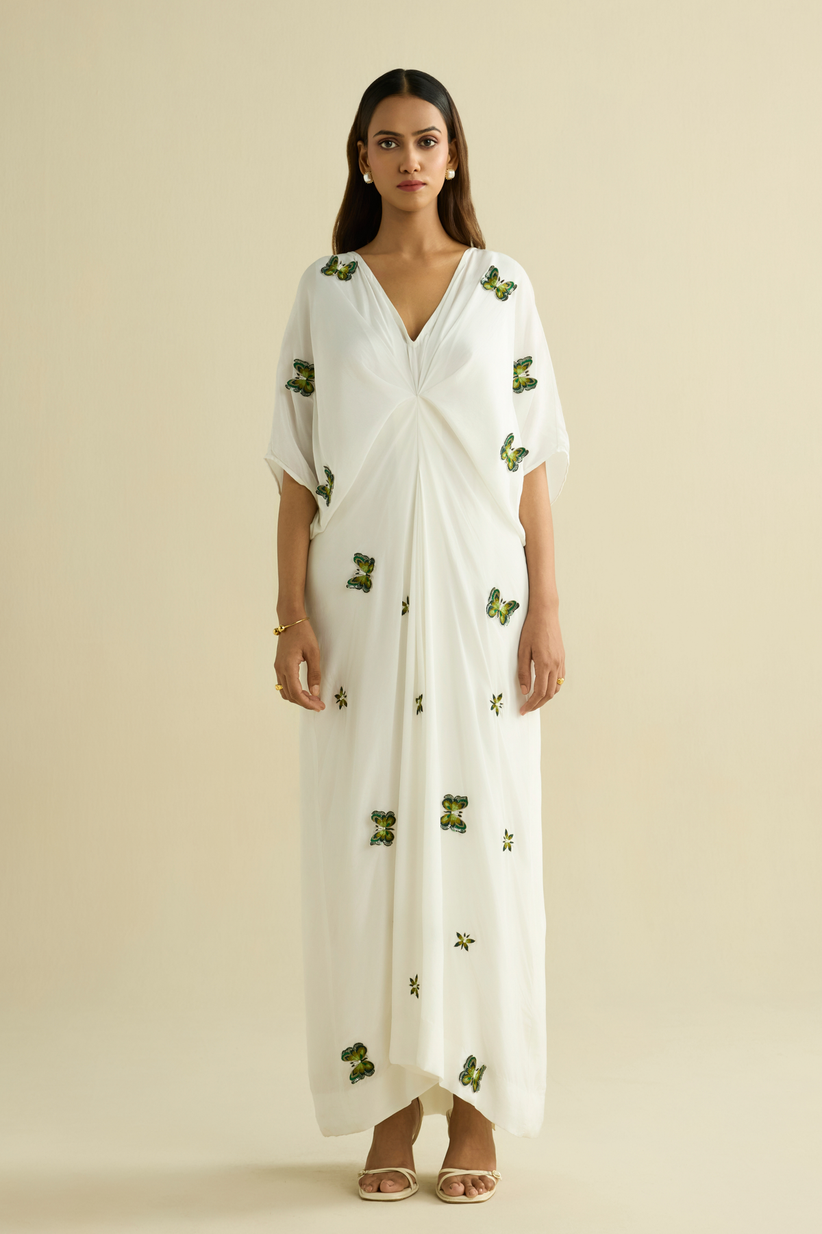 White Embroidered Kaftan