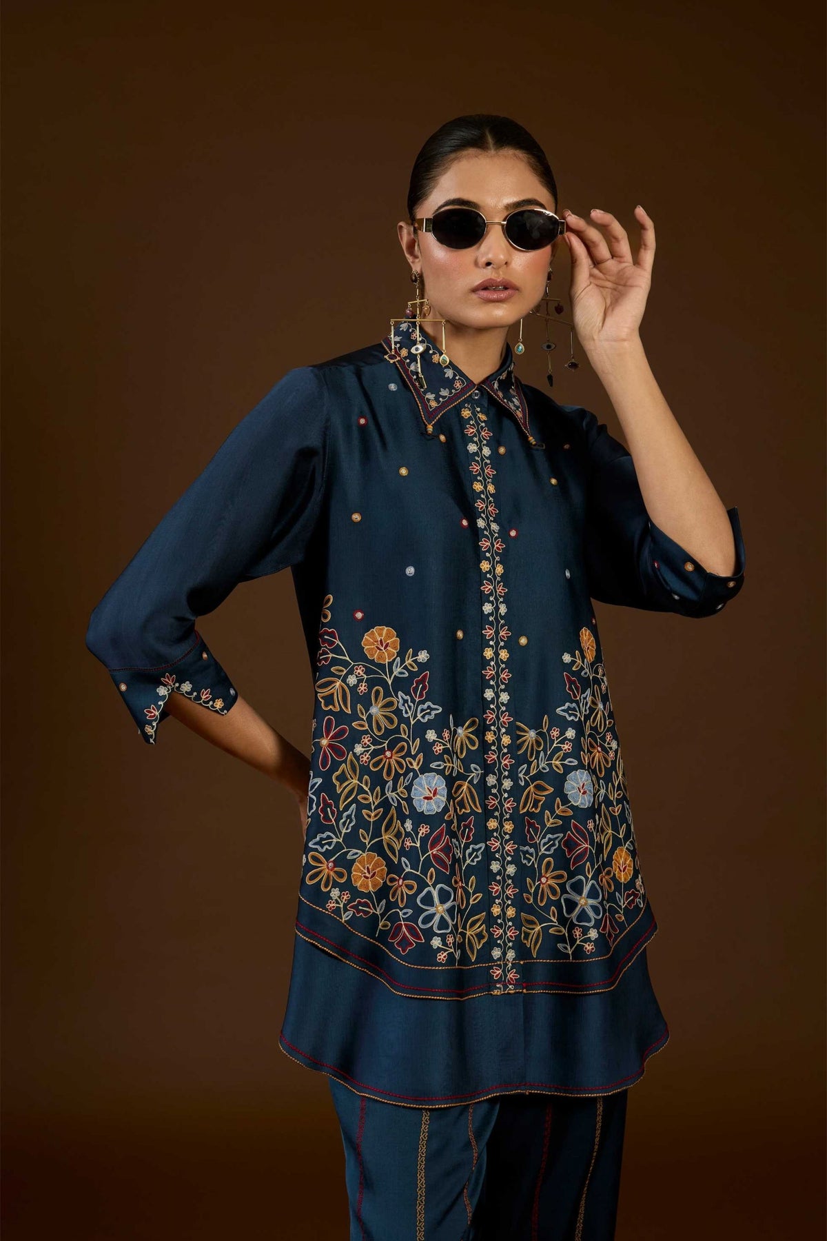 Blue Aari Co-ord Set