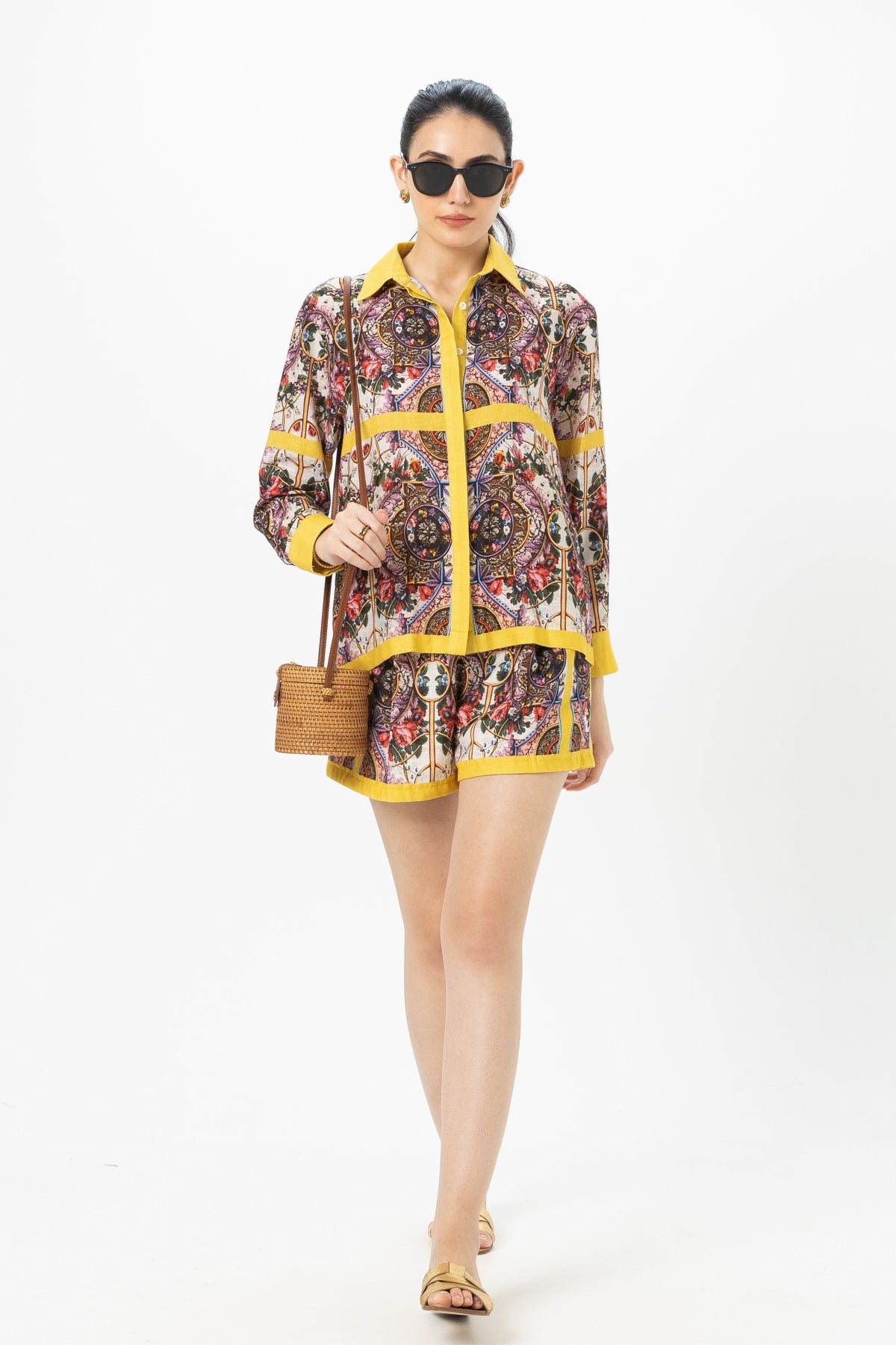 Rococo Yellow Shorts Set