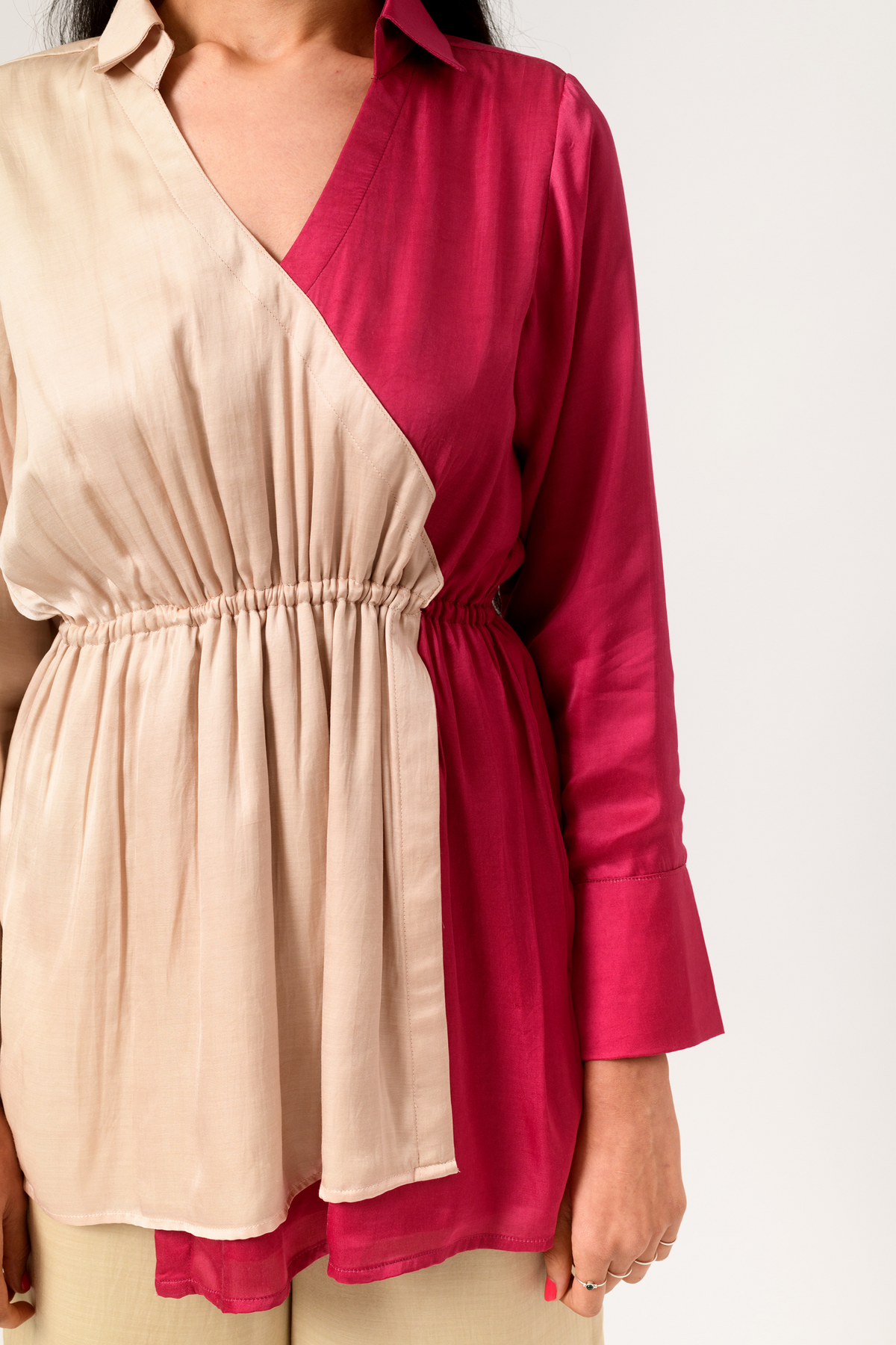 Ecru wine full sleeves top