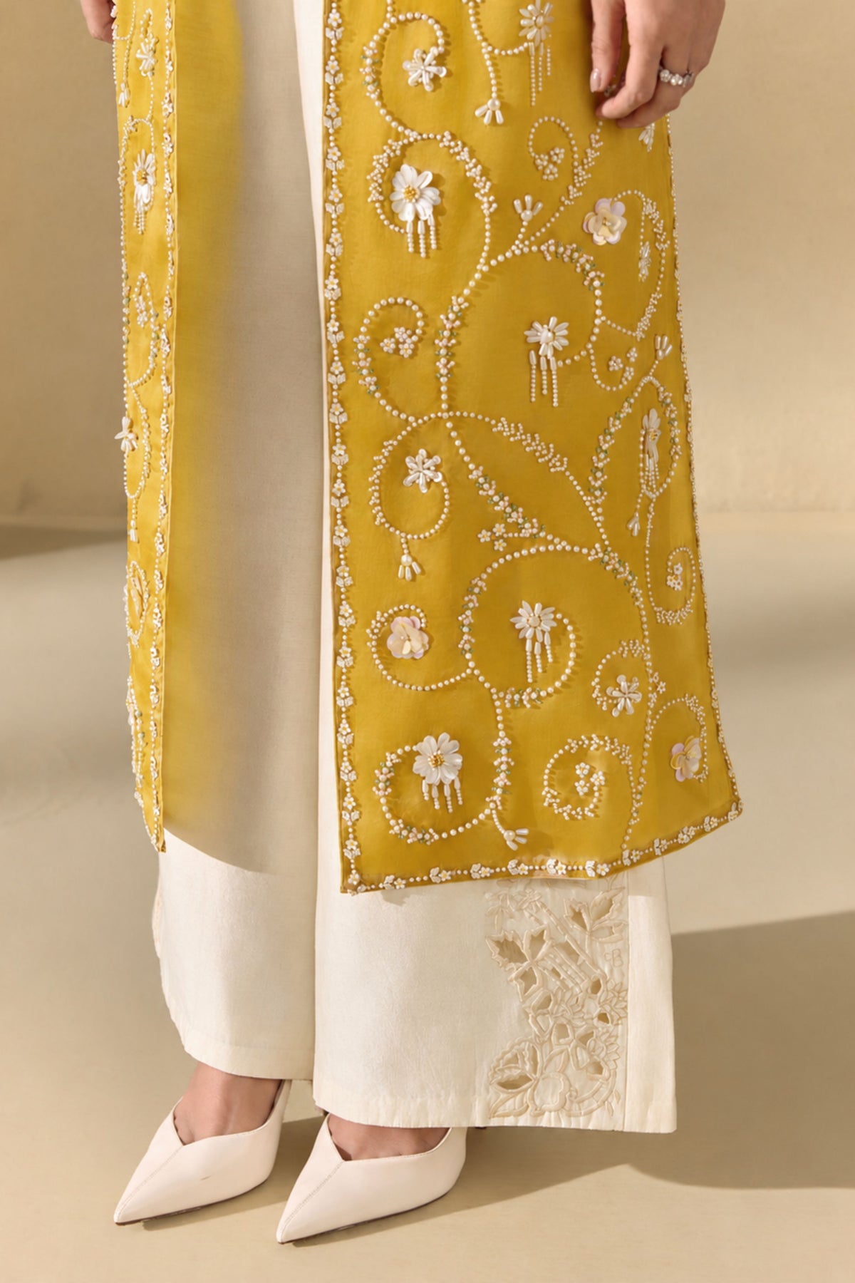 Ivory Shirred Top