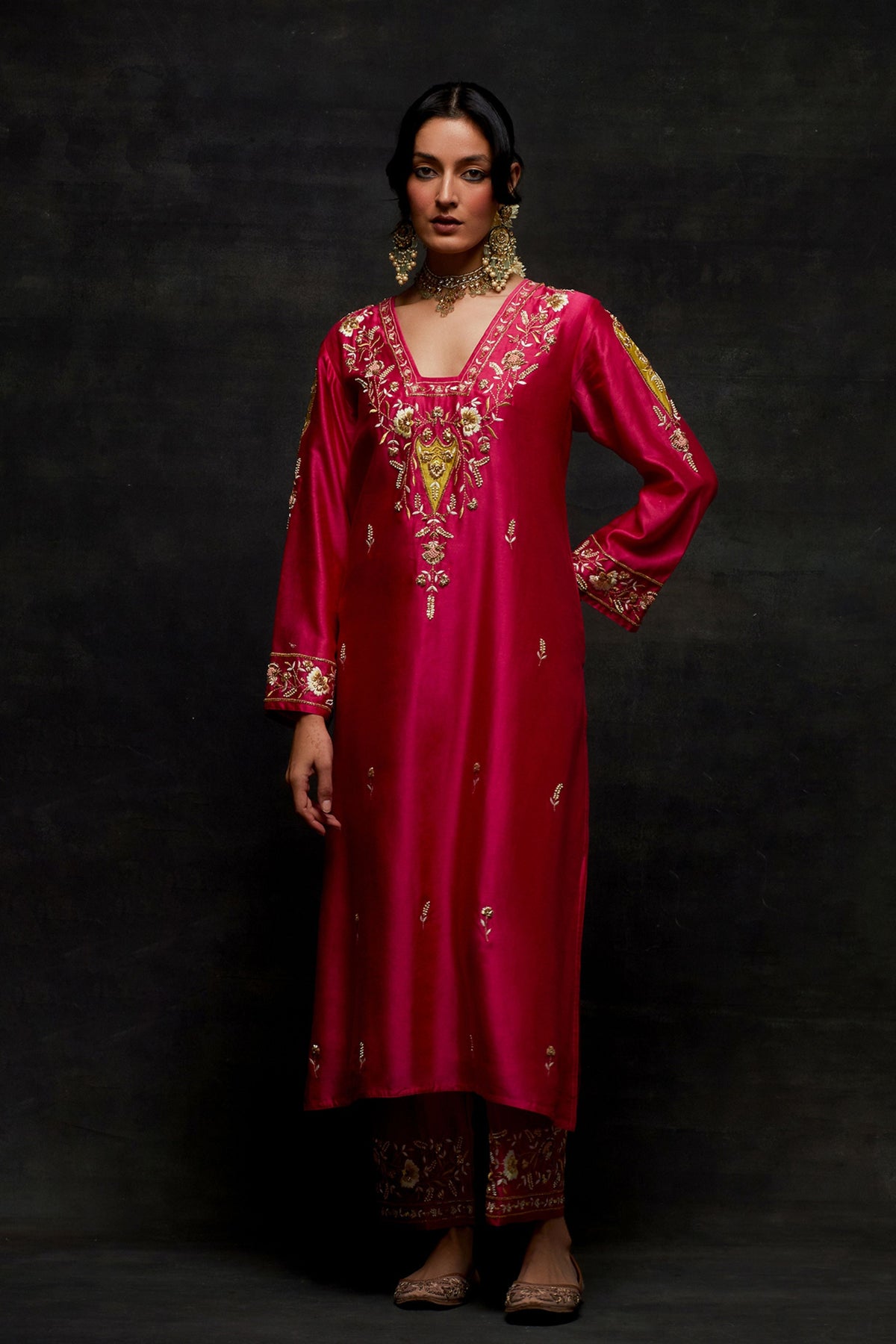 Pink Yoke Kurta Set
