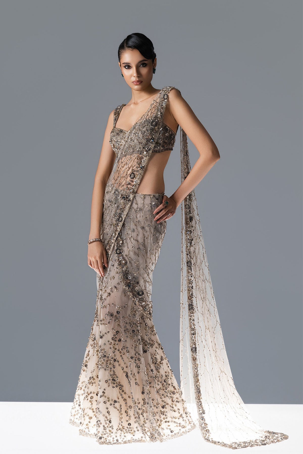 Moonvine Draped Saree set