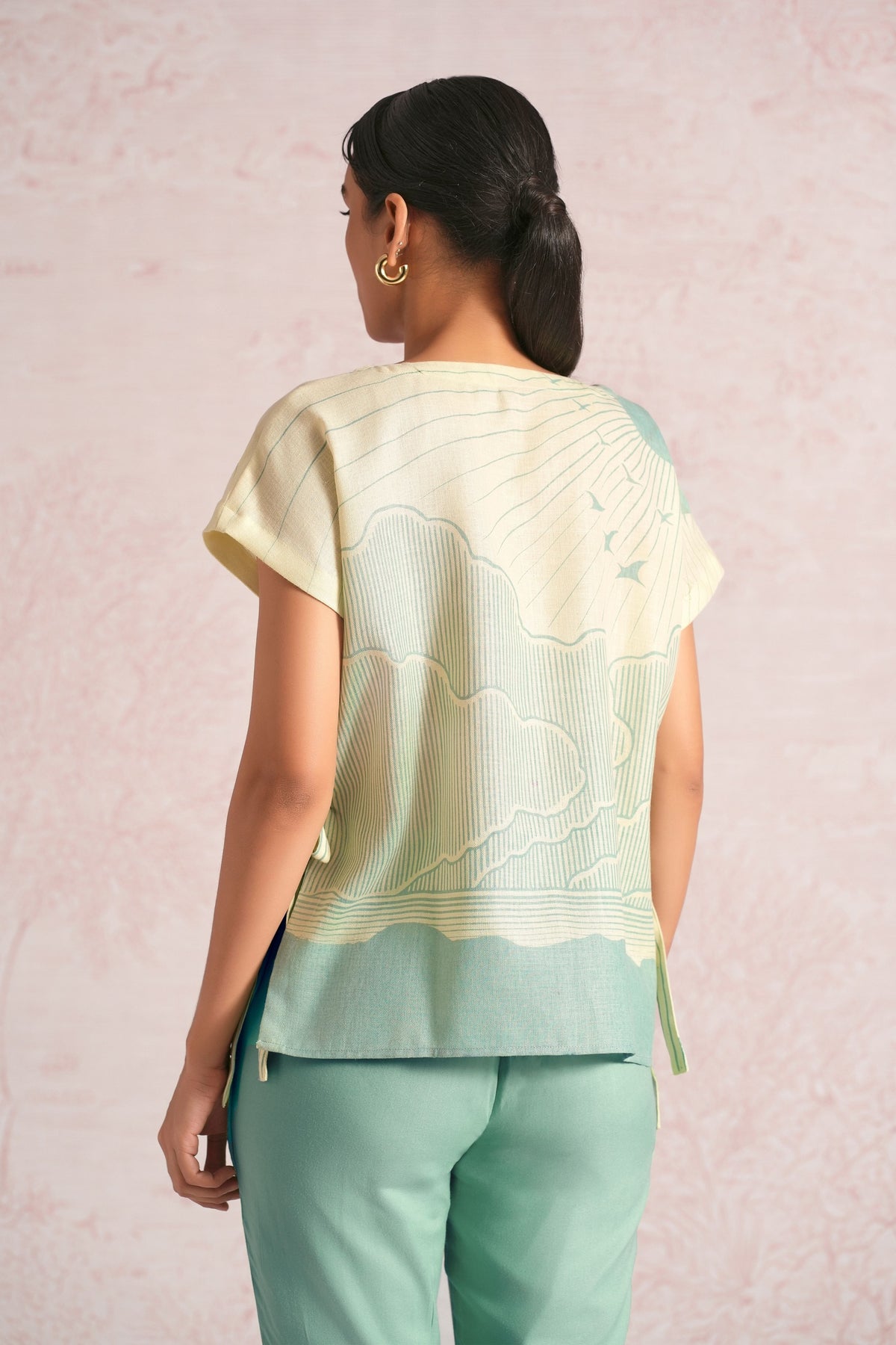 Silver Sea Green Top
