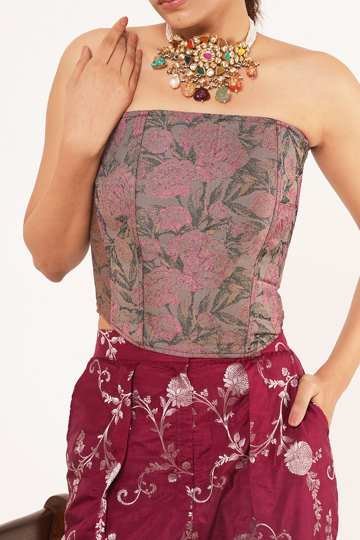 Bagh Maroon Co-ord Set