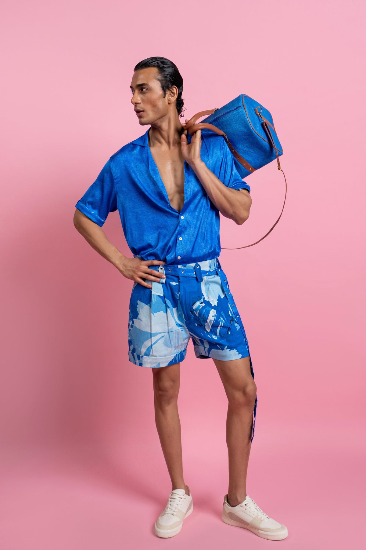 Satin Shirt Shorts Set