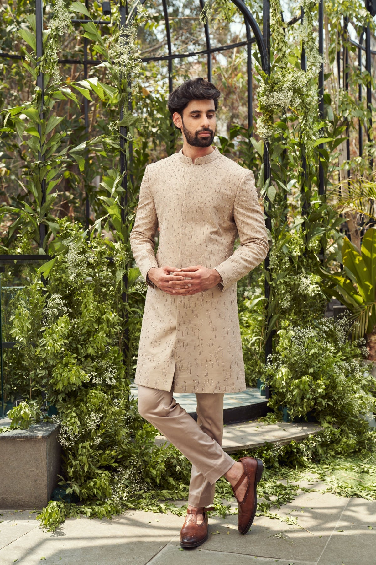 Beige Sherwani