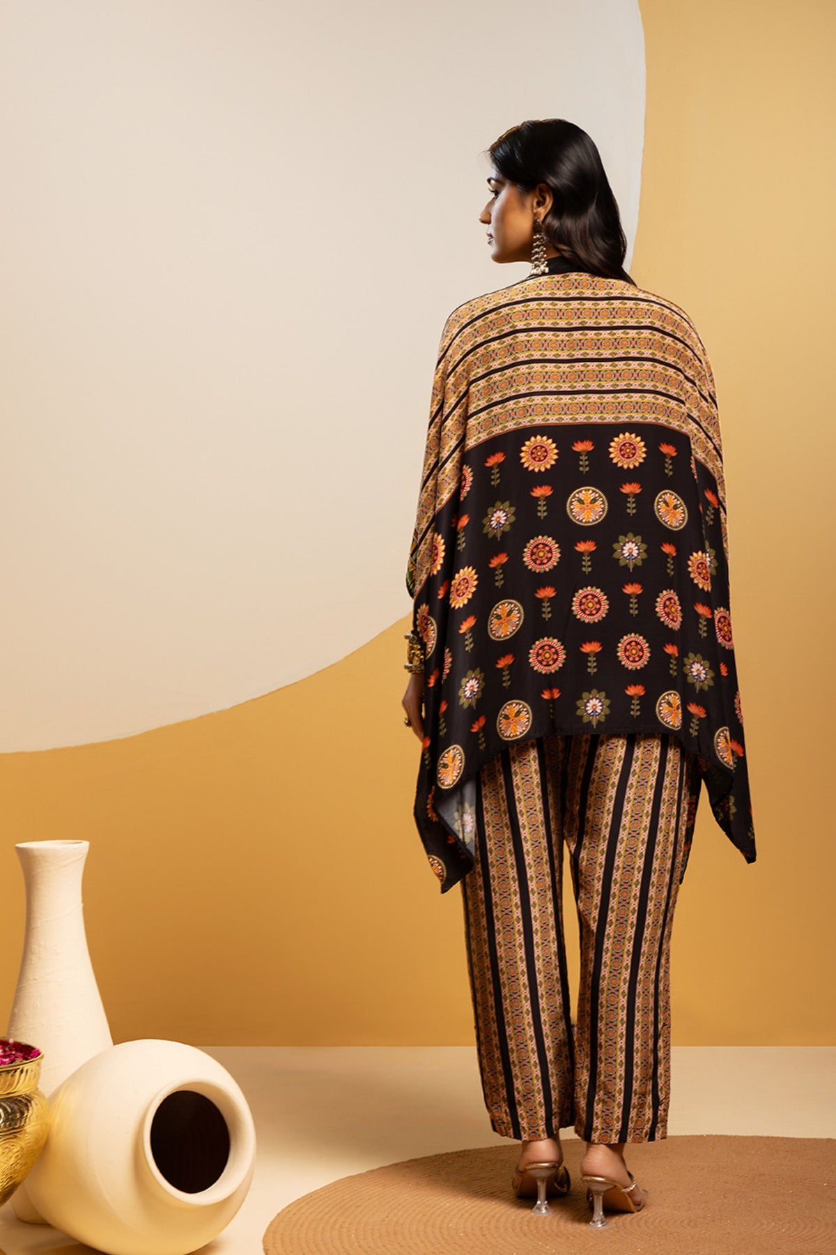 Balck Kimono Kurta Set