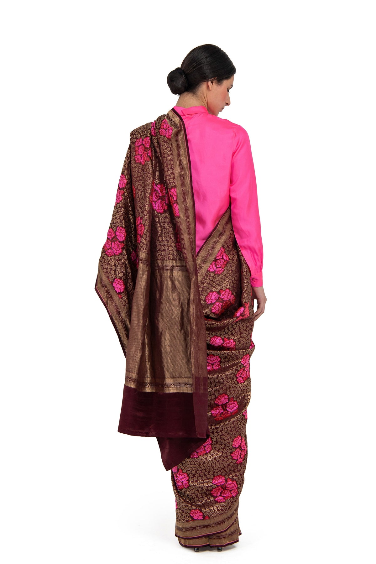 Bara Maroon Saree