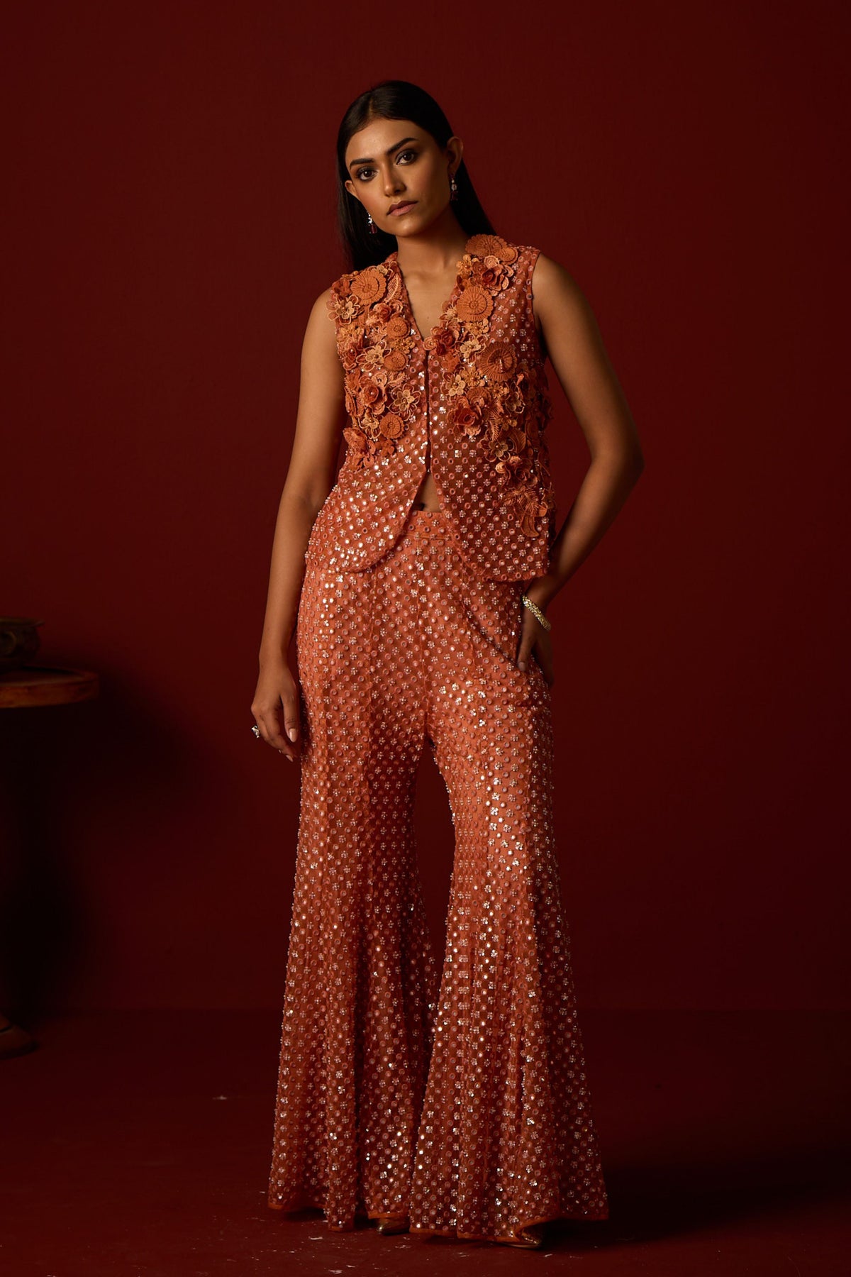 Embellished Bootcut Pants