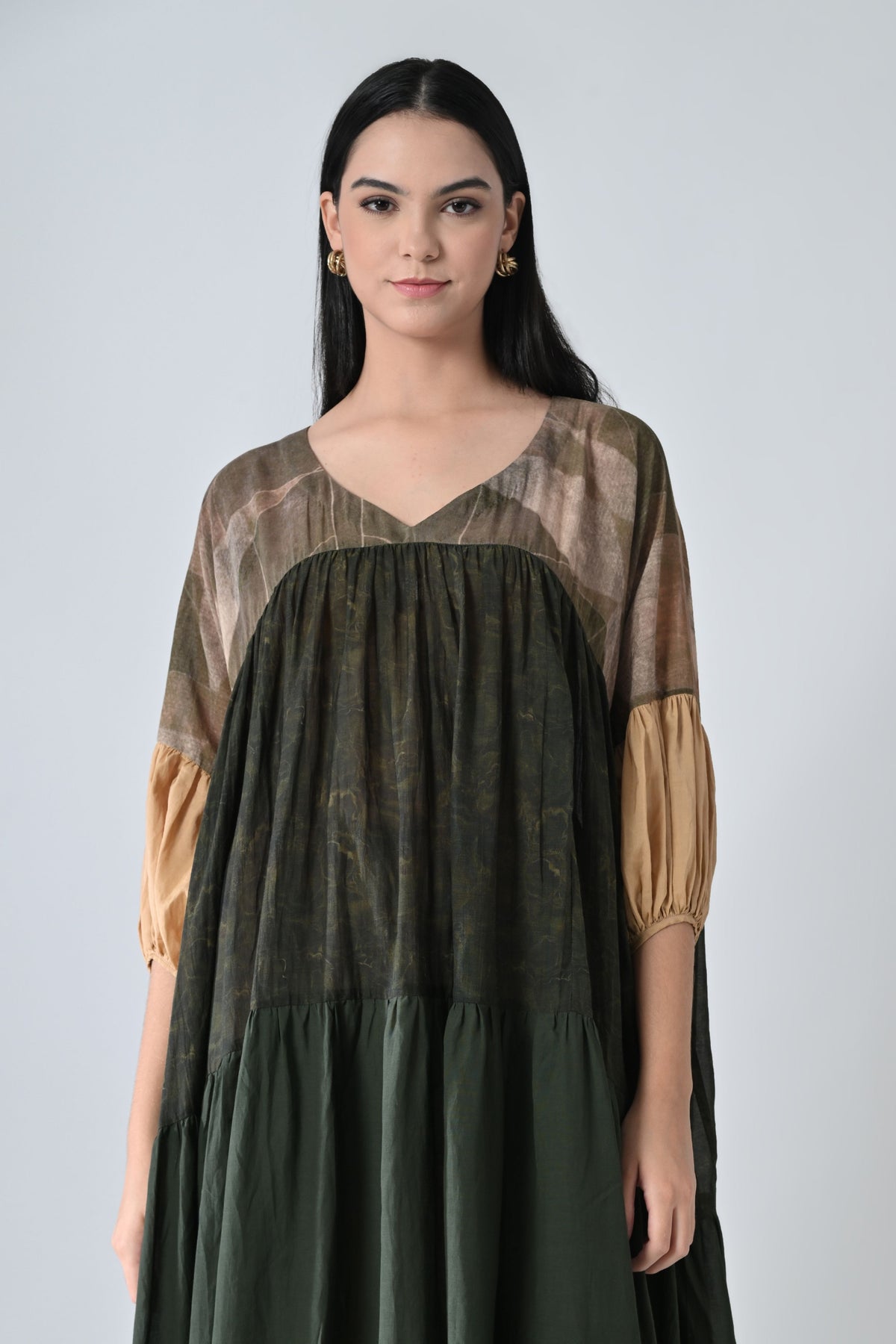 Olive Green High Low Dress
