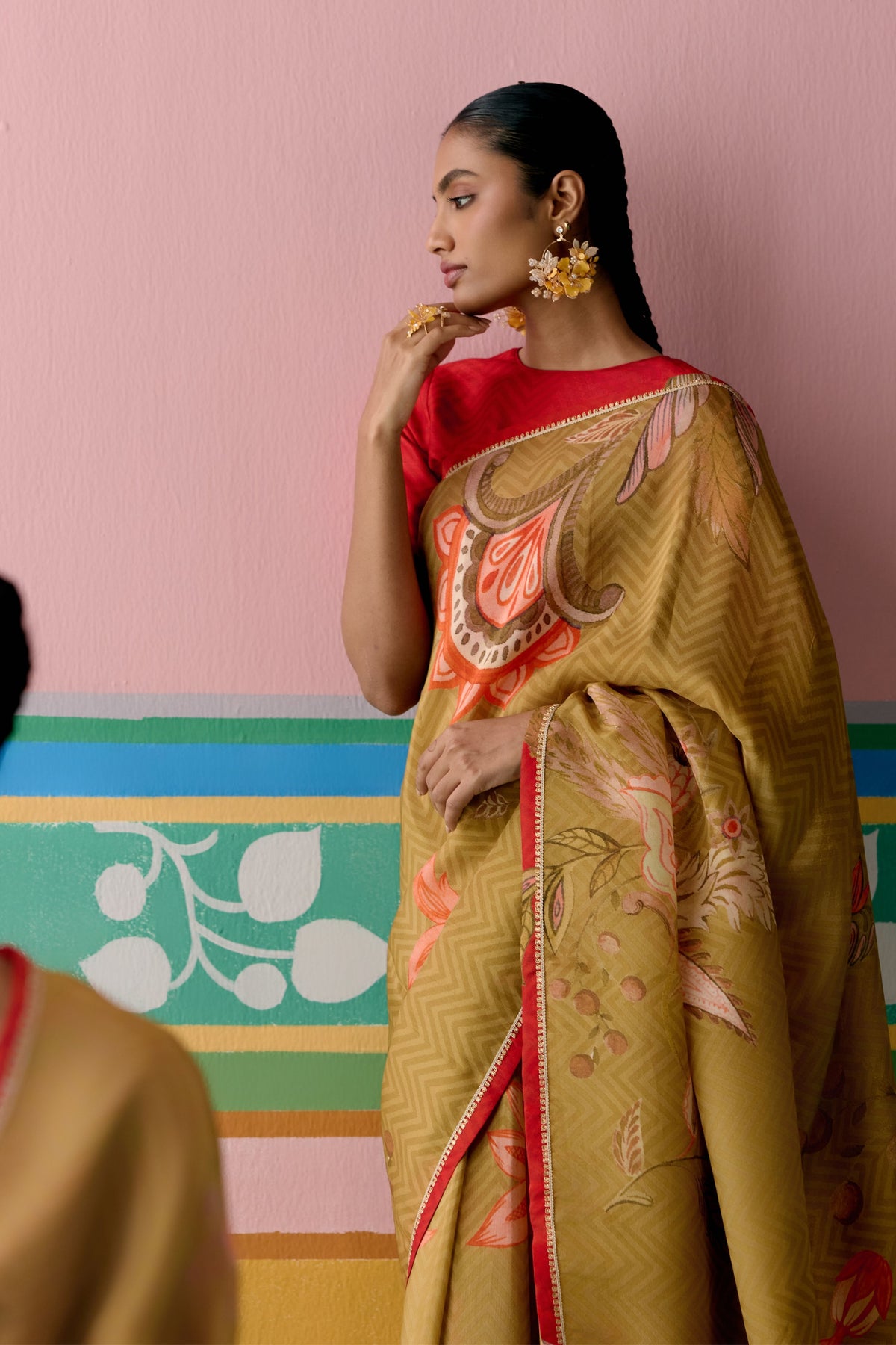 Red Chintz Sharara Set