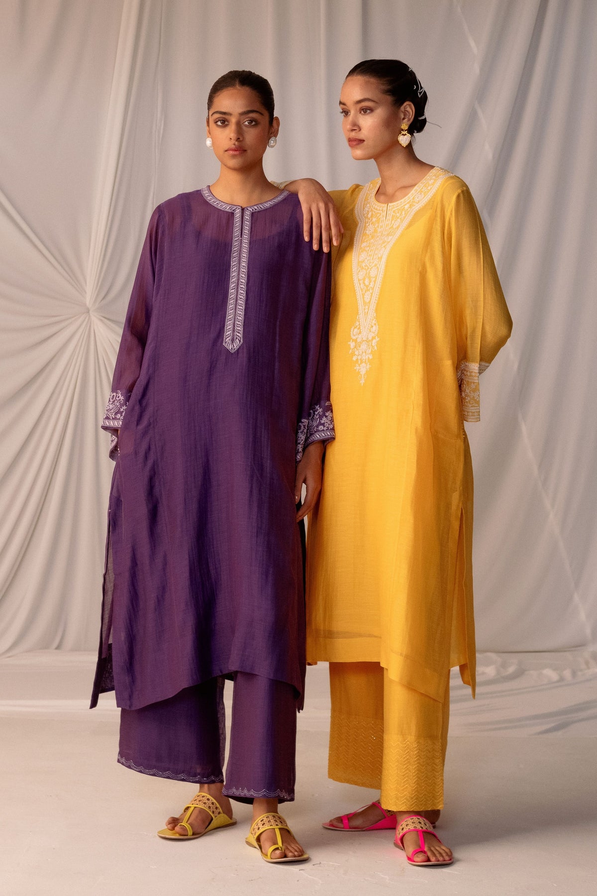 Mango Embroidered Tunic &amp; Trouser Set