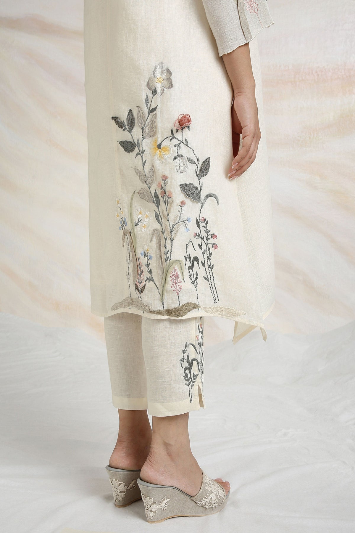 Off White Prairie Kurta Set