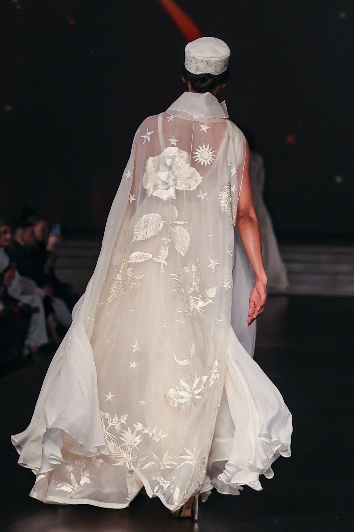 Ivory Chanderi Chiffon Anarkali Set