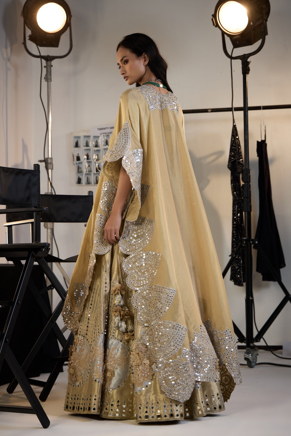 Golden Tissue Organza Cape