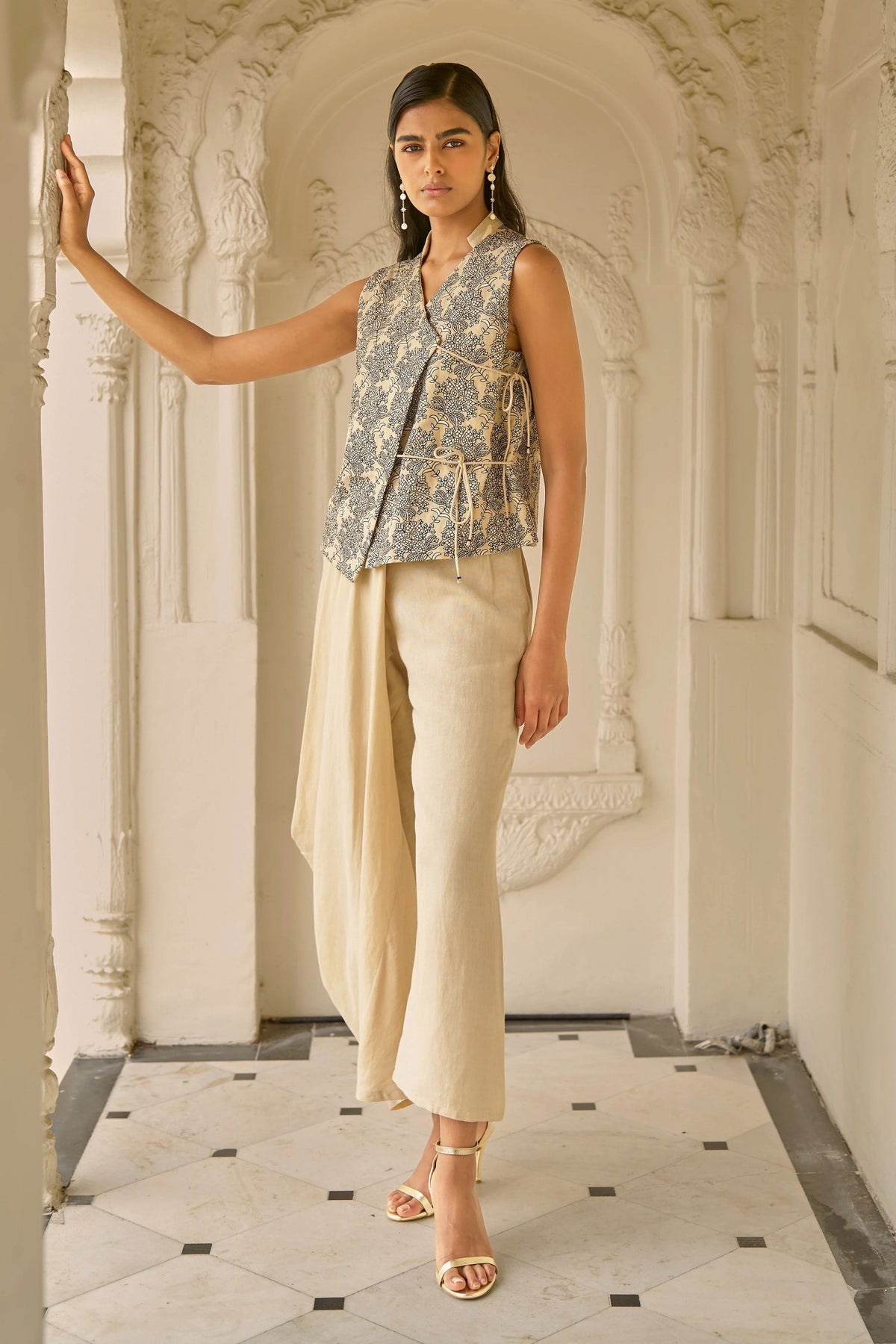 Asymmetrical Linen Pant