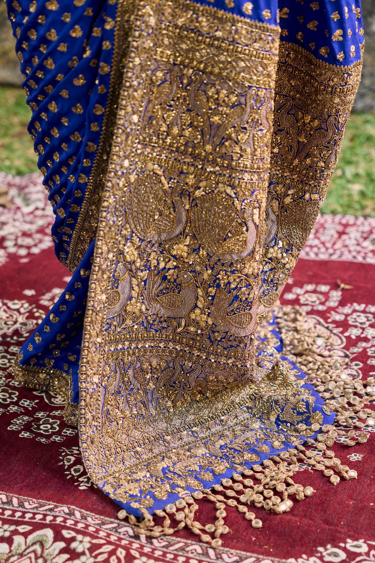 Neel Pari Dabka Silk Saree Set
