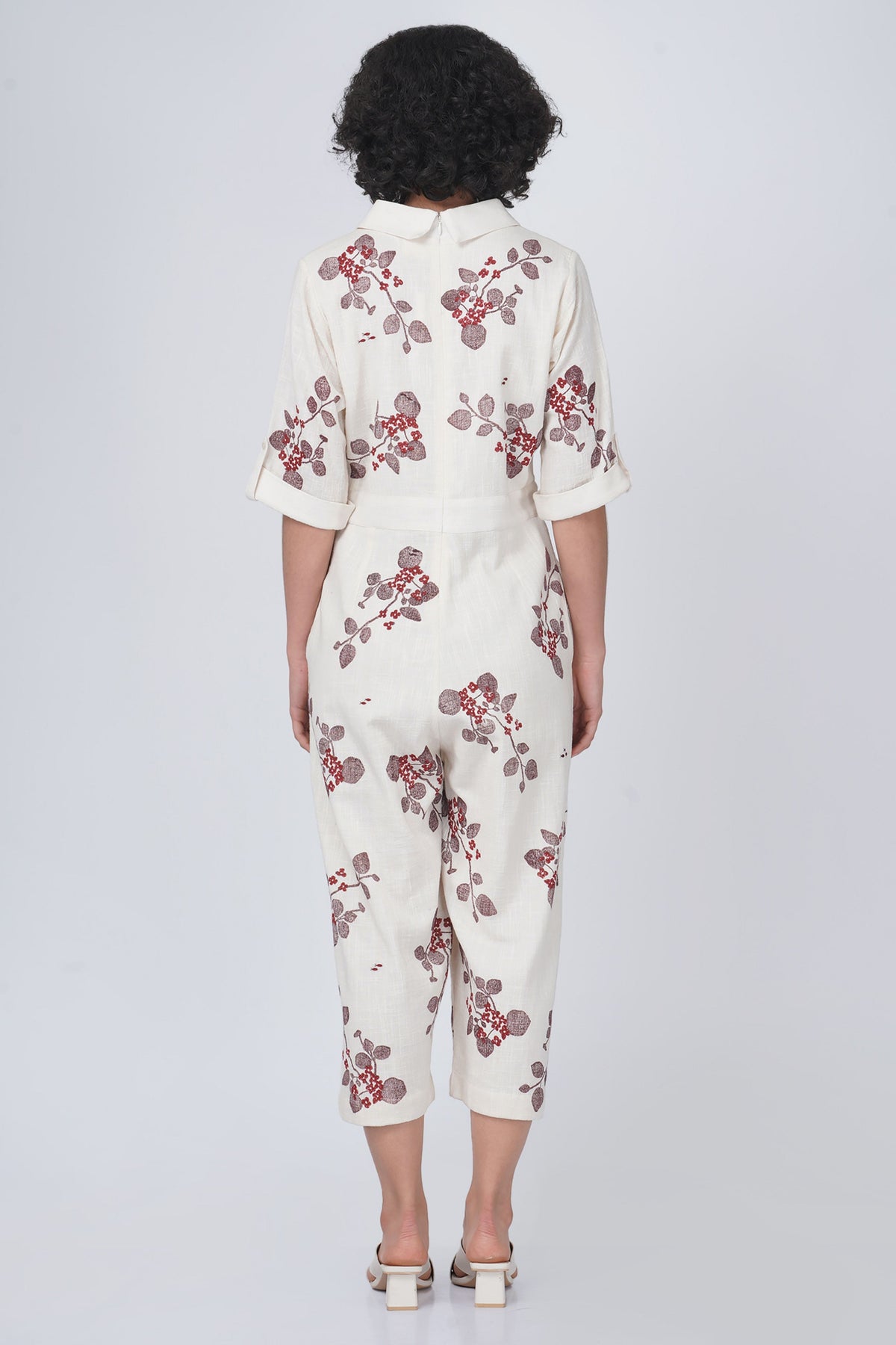 Ivory Block Print Jumpsuit