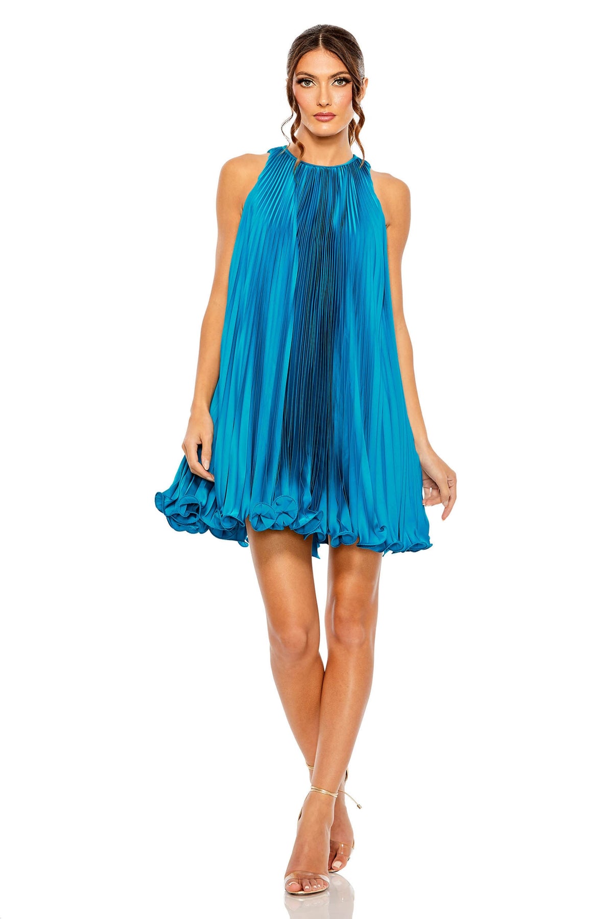 Halter Neckline Sleeveless Short Dress
