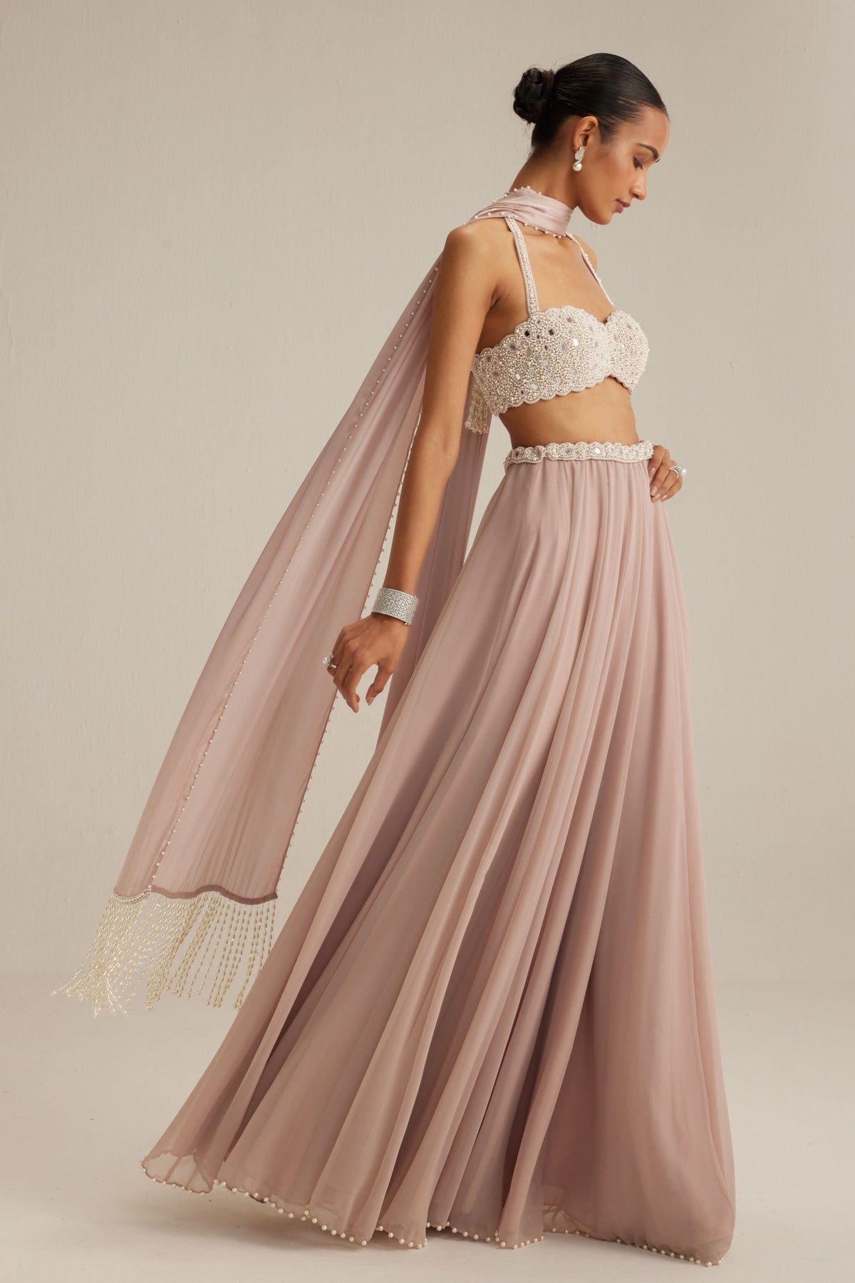 Ash Pink Skirt Set