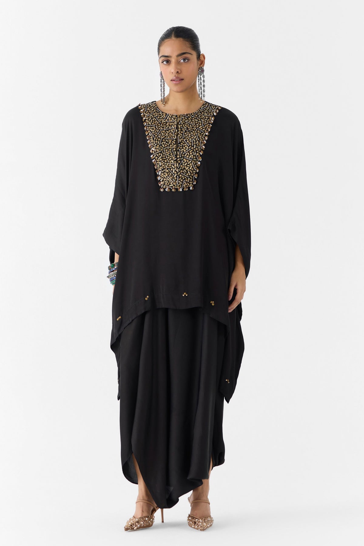 Onyx Embroidered Kaftan Set