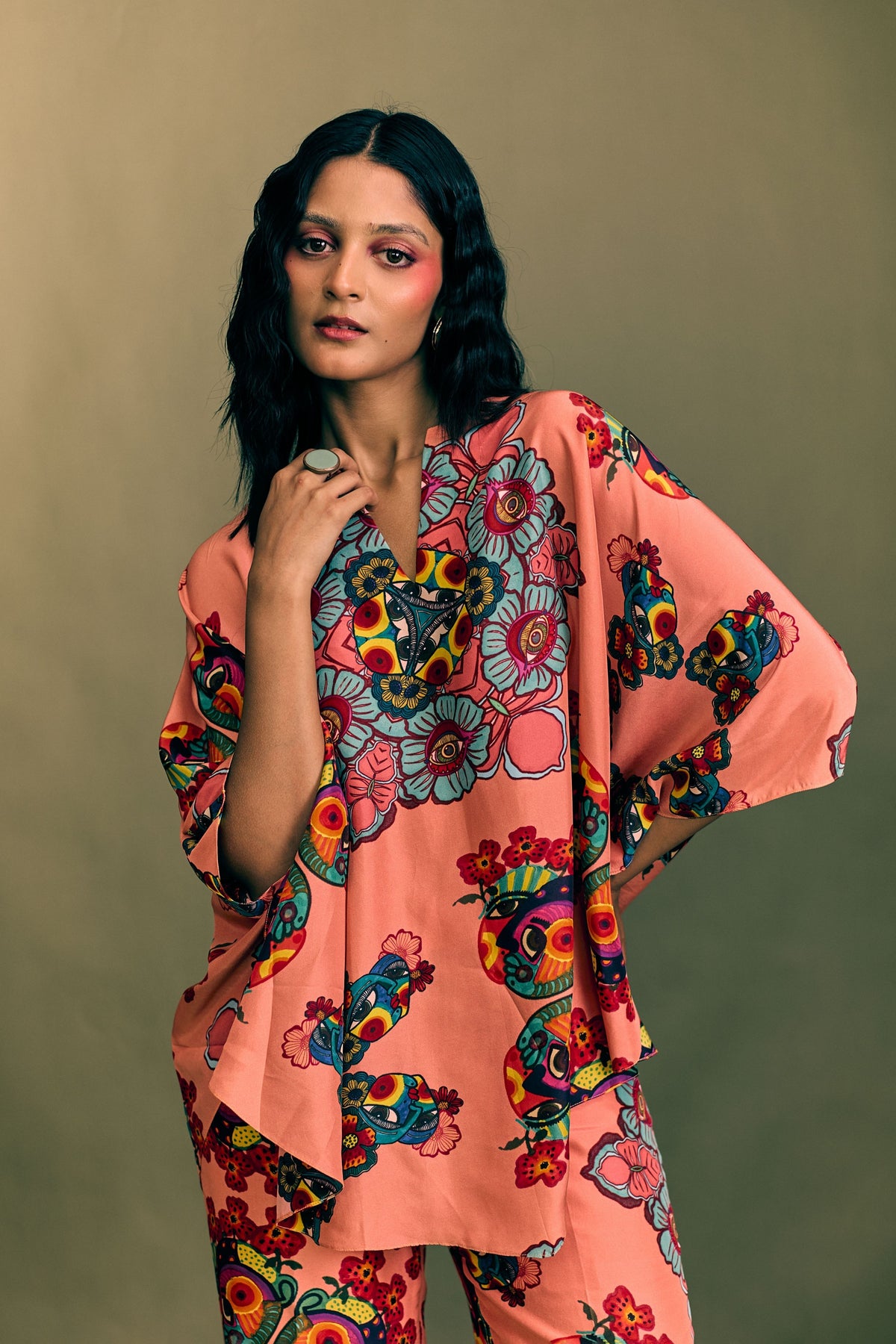 Pink Prism Printed Flared Trouser