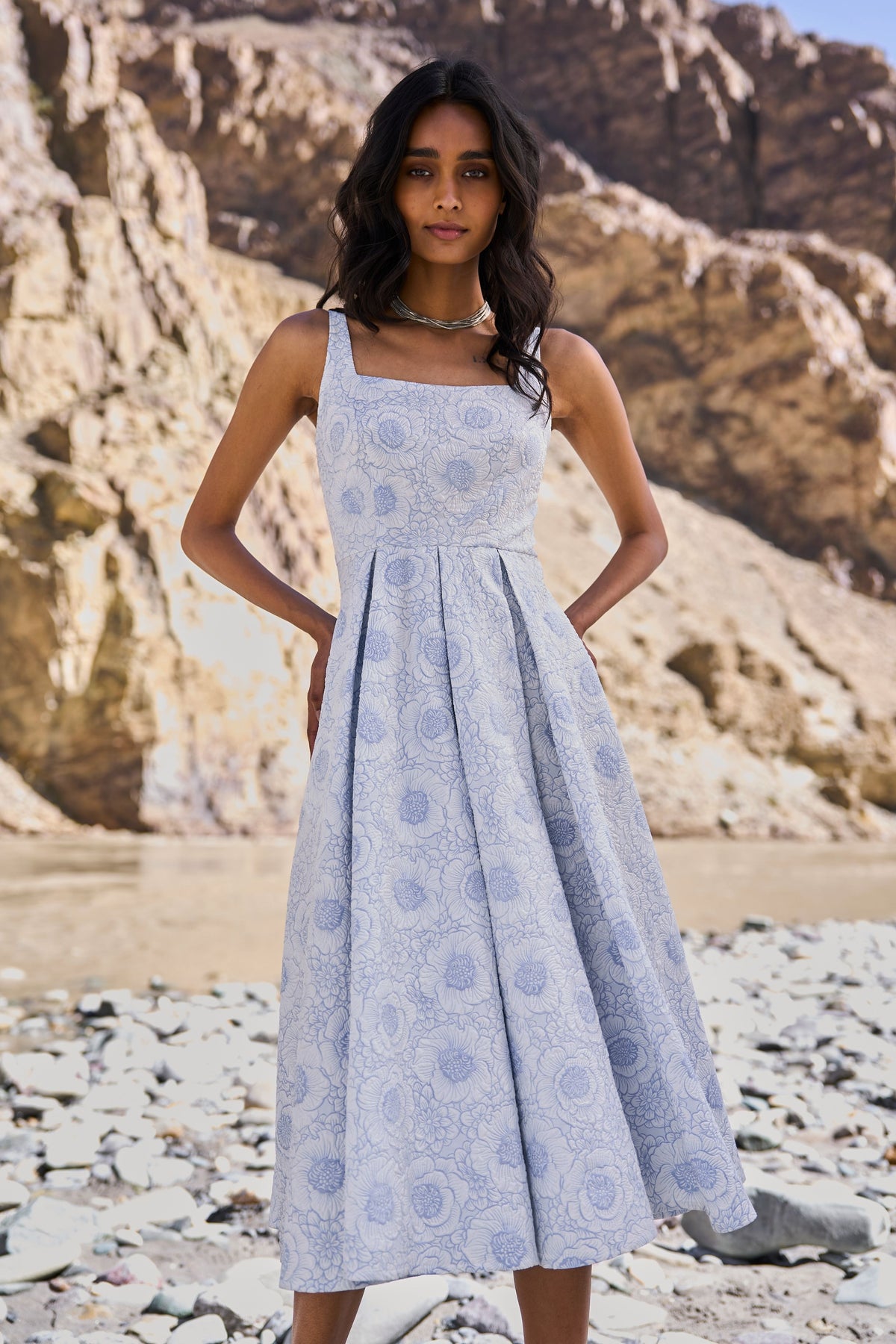 Floral Flared Midi