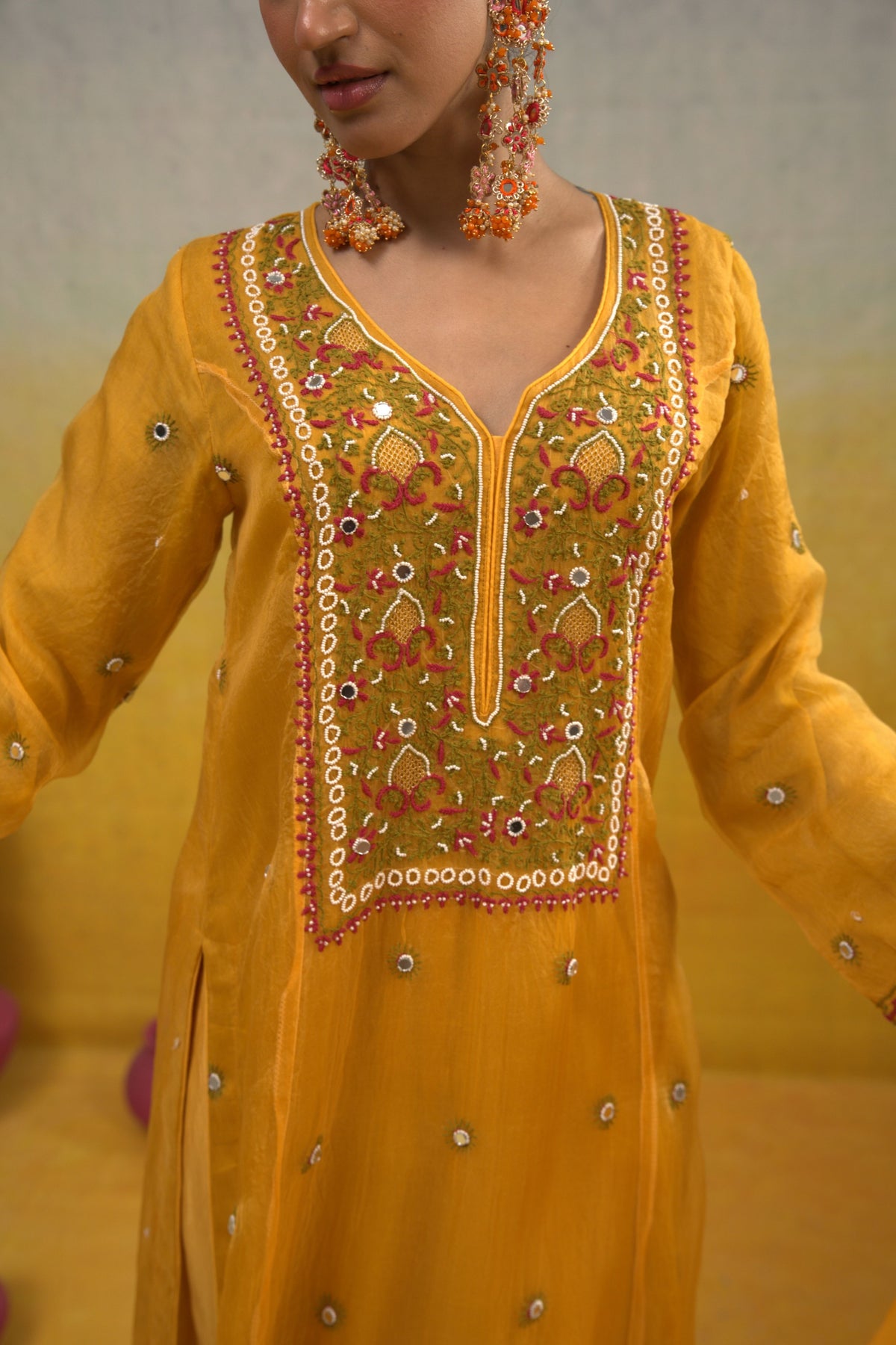 Mango Yellow Kalidar Set