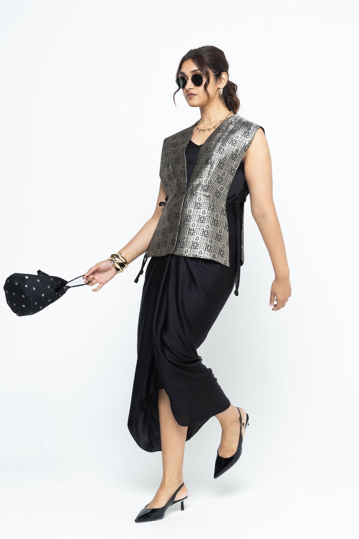 Alia Gilet With Asymmetrical Dress