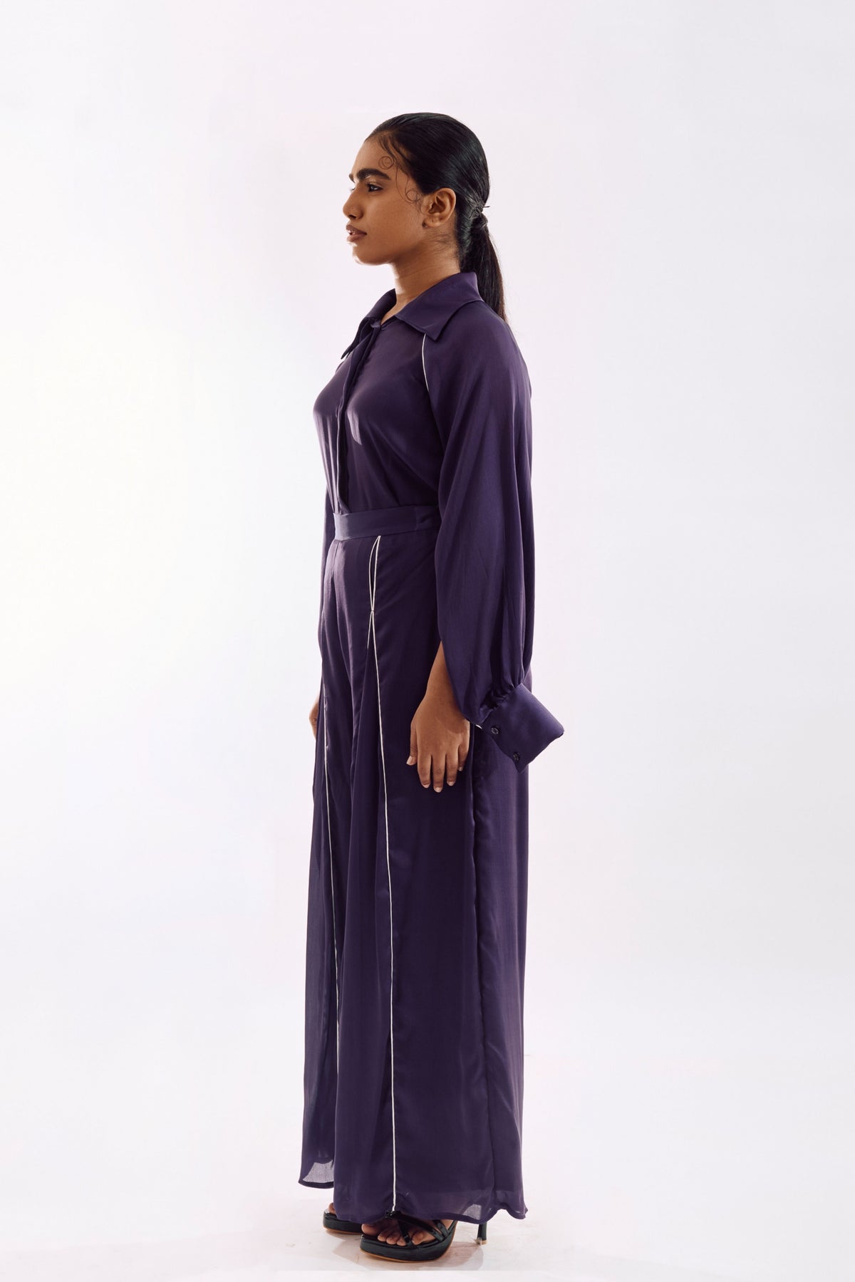 Purple Panneled Co-ord Set