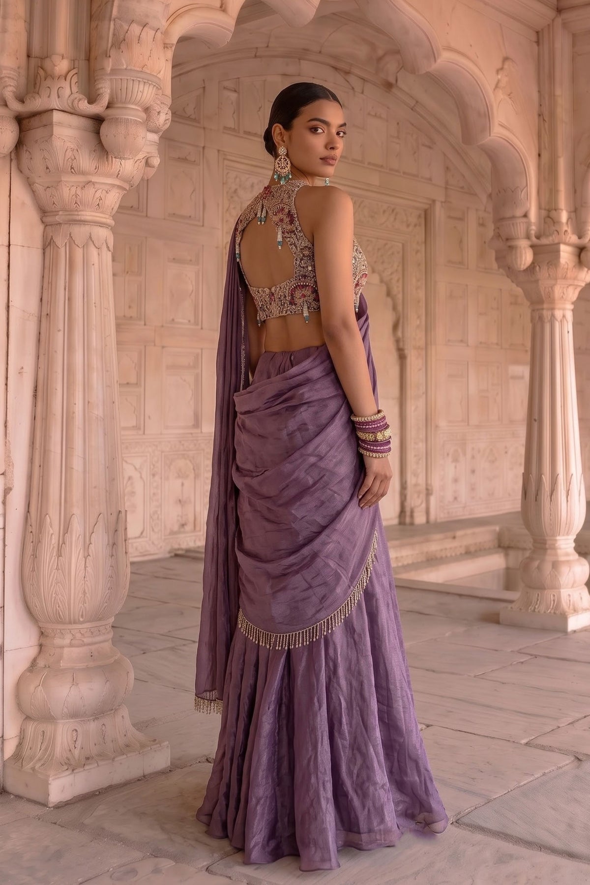 Draksh Rani Draped Saree Set