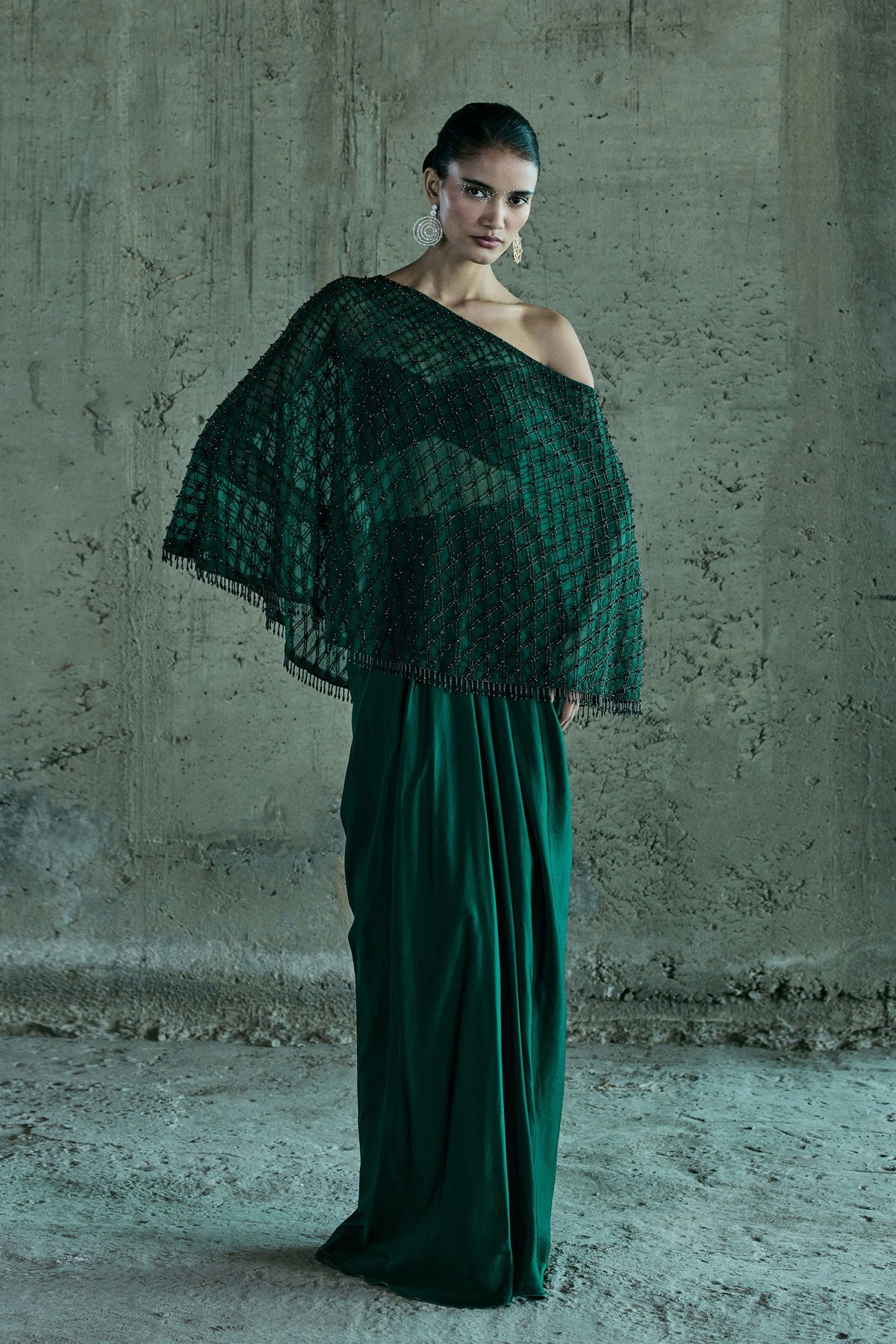 Emerald Cape With Bustier and Skirt