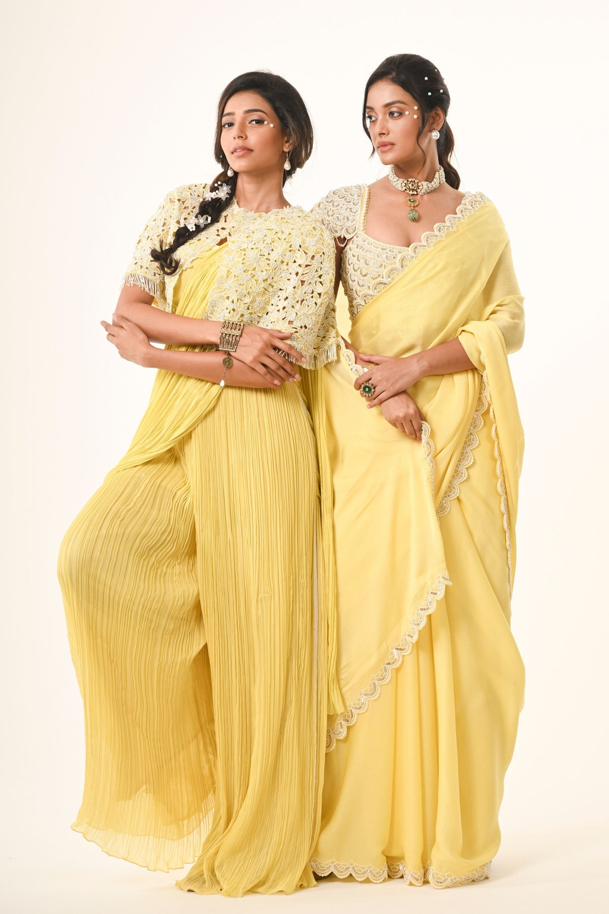 Floral Cutwork Cape Set