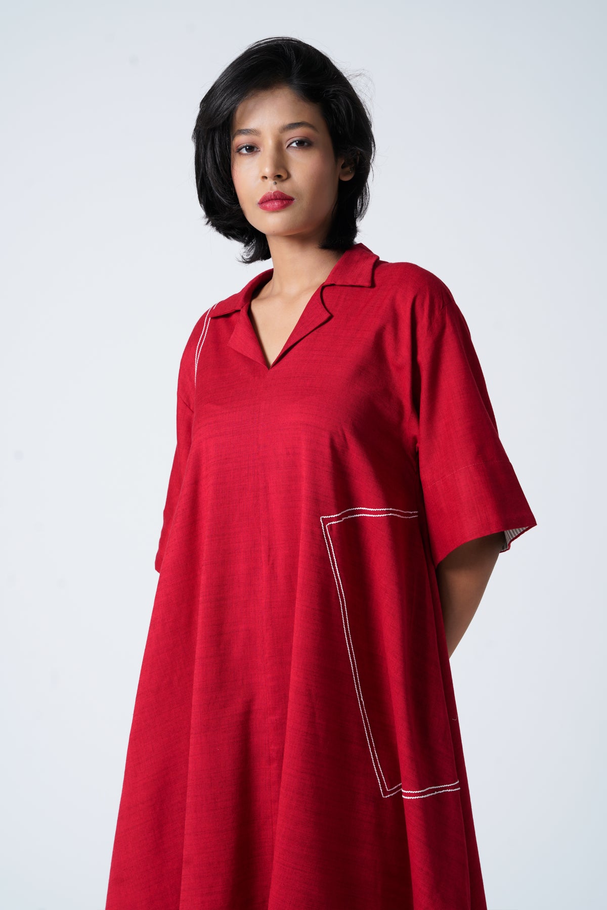 Dynamic Red Dress