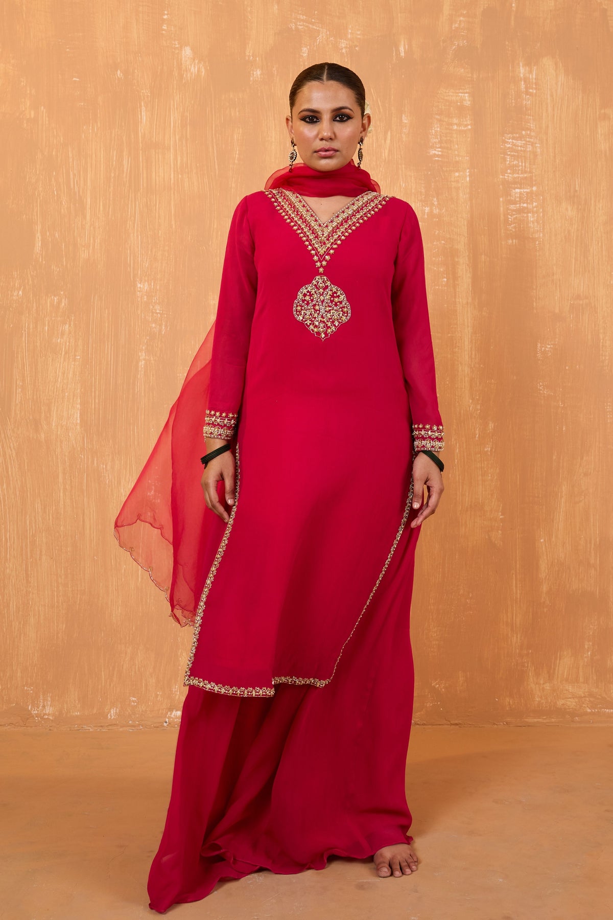 Fuchsia Pink Sharara Set