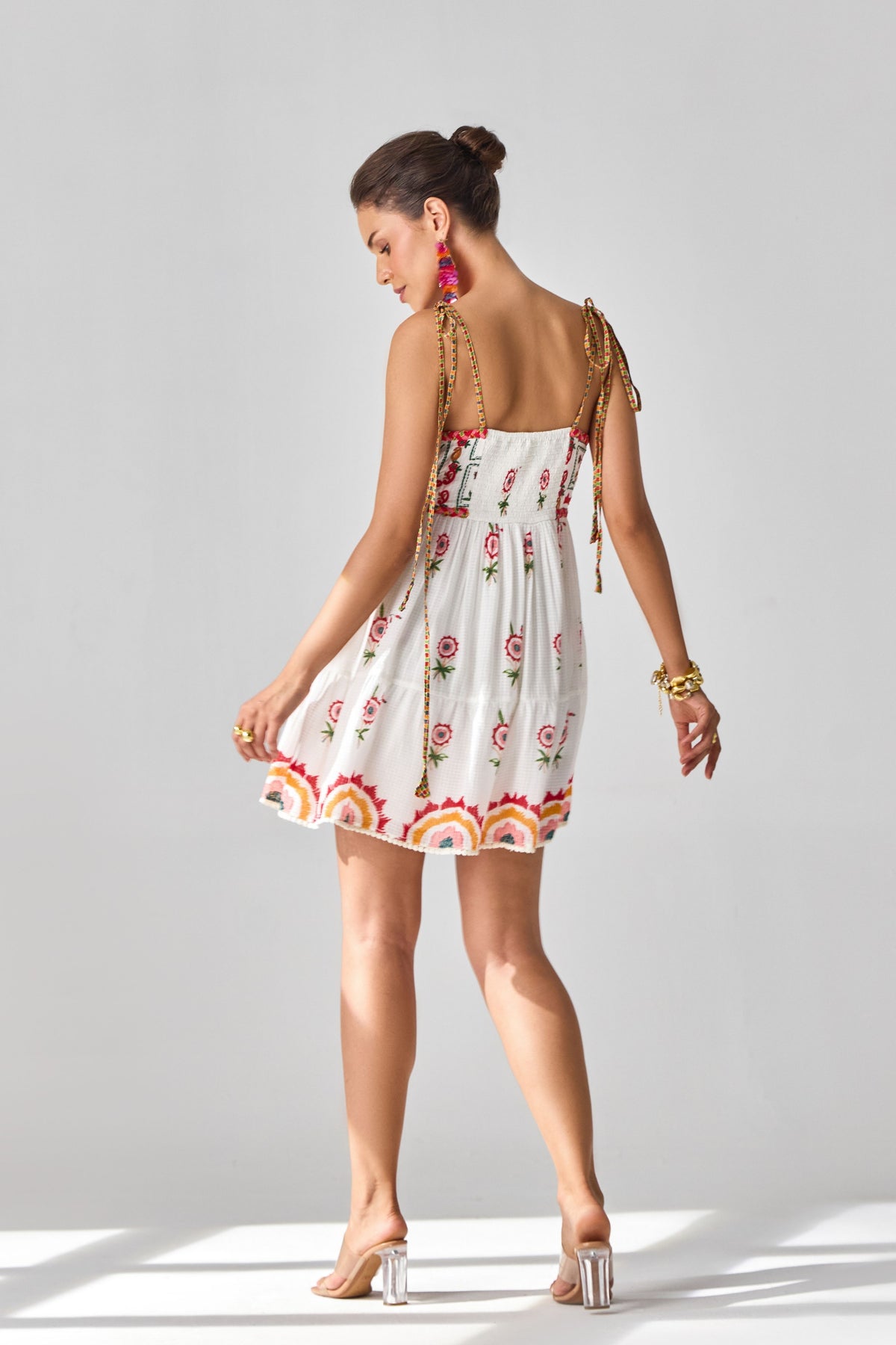 Tashi Embroidered Mini Dress