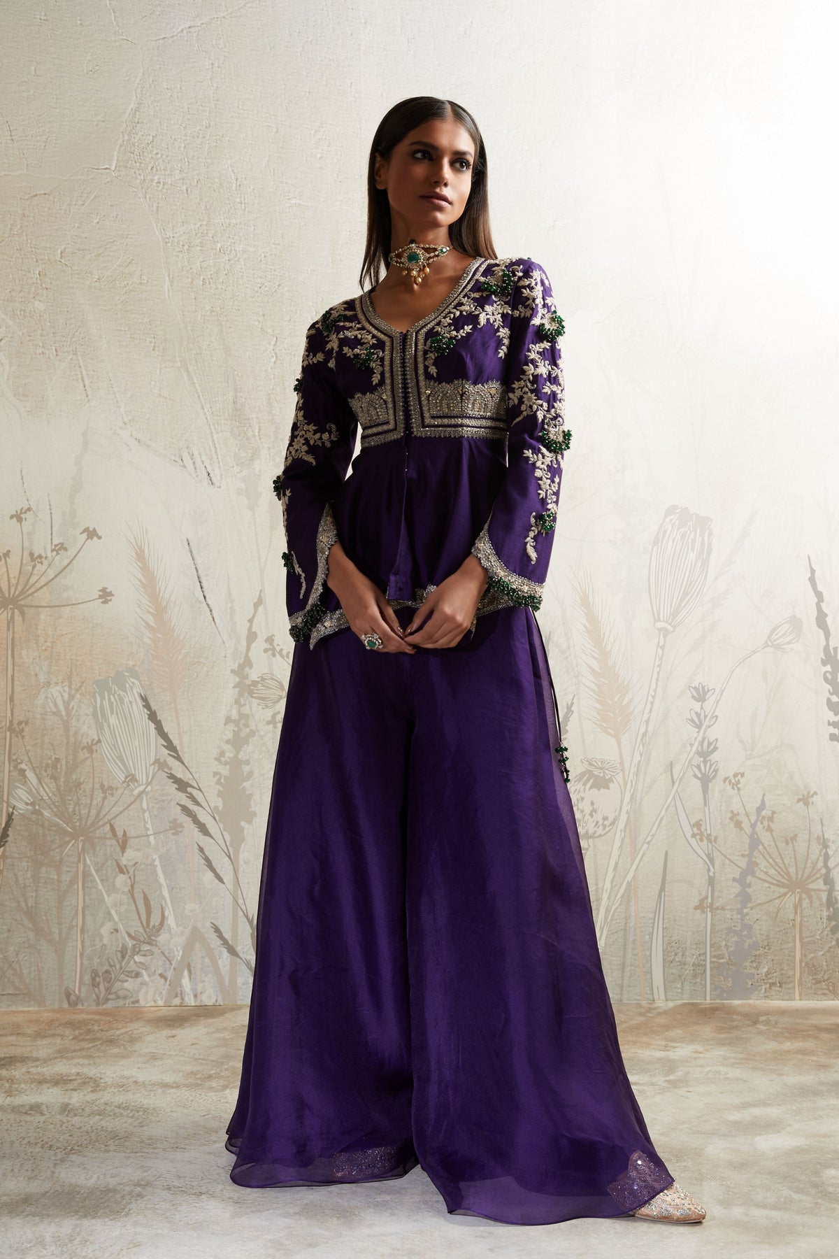 Purple Peplum Set