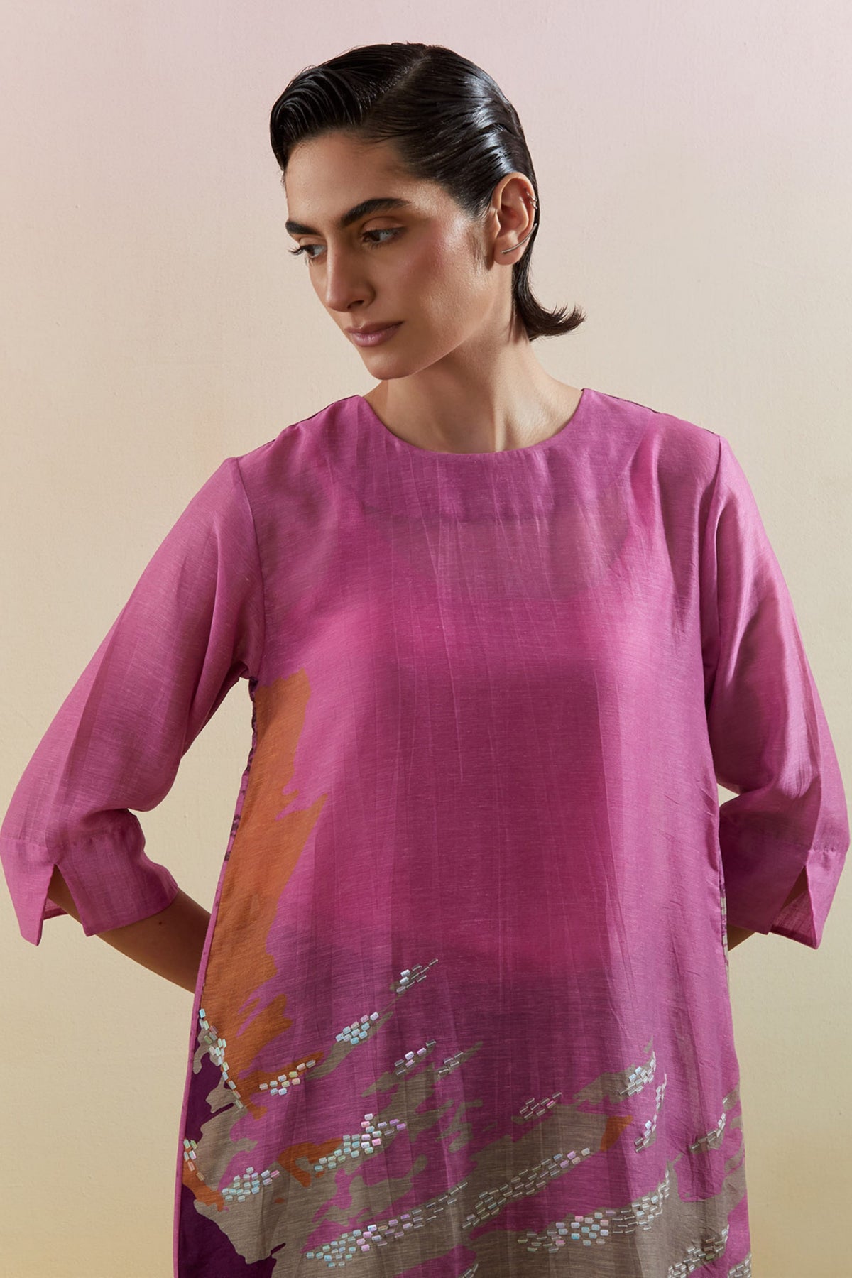 Gliss Pink & Purple Kurta Set