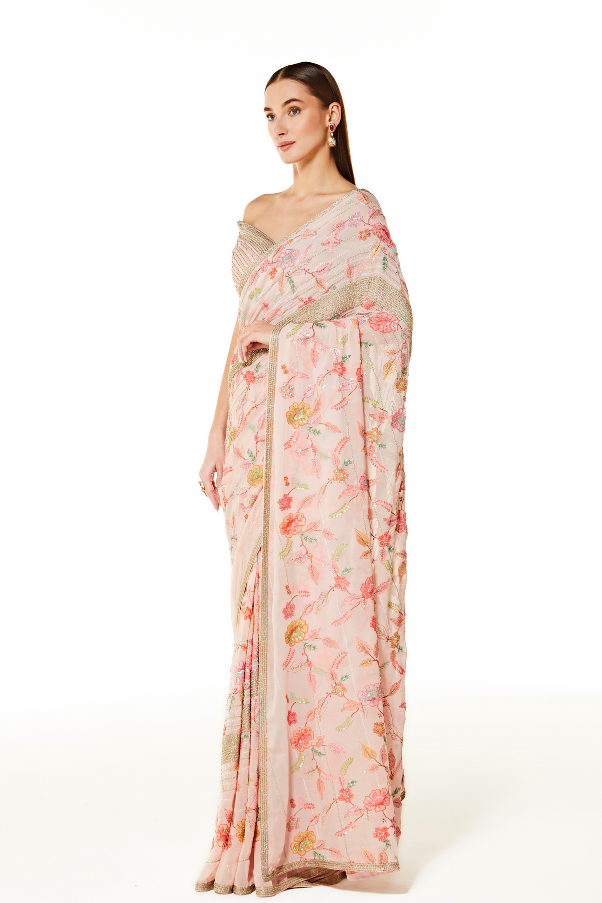 Zaynab Saree Set in Pink