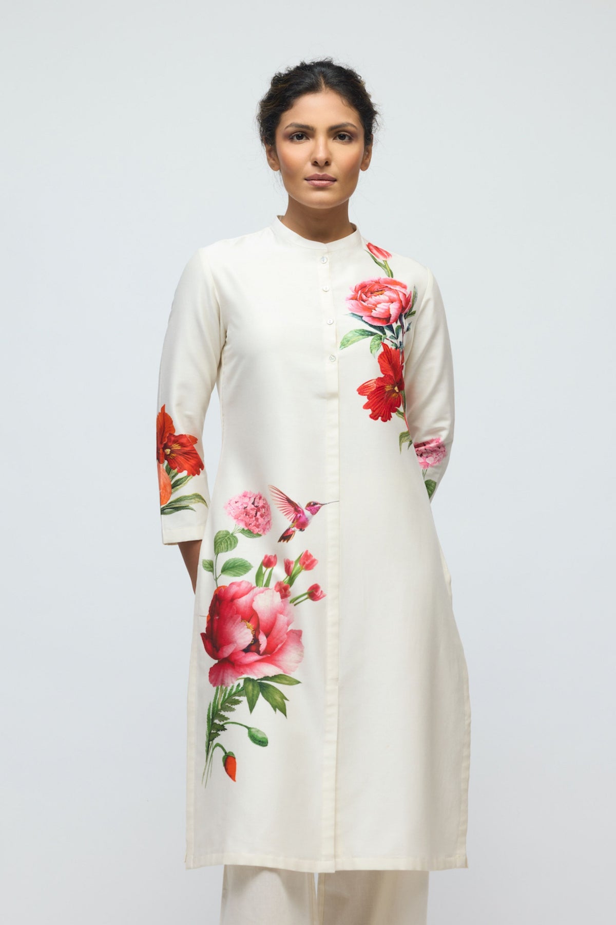 Floral Chanderi Tunic Set