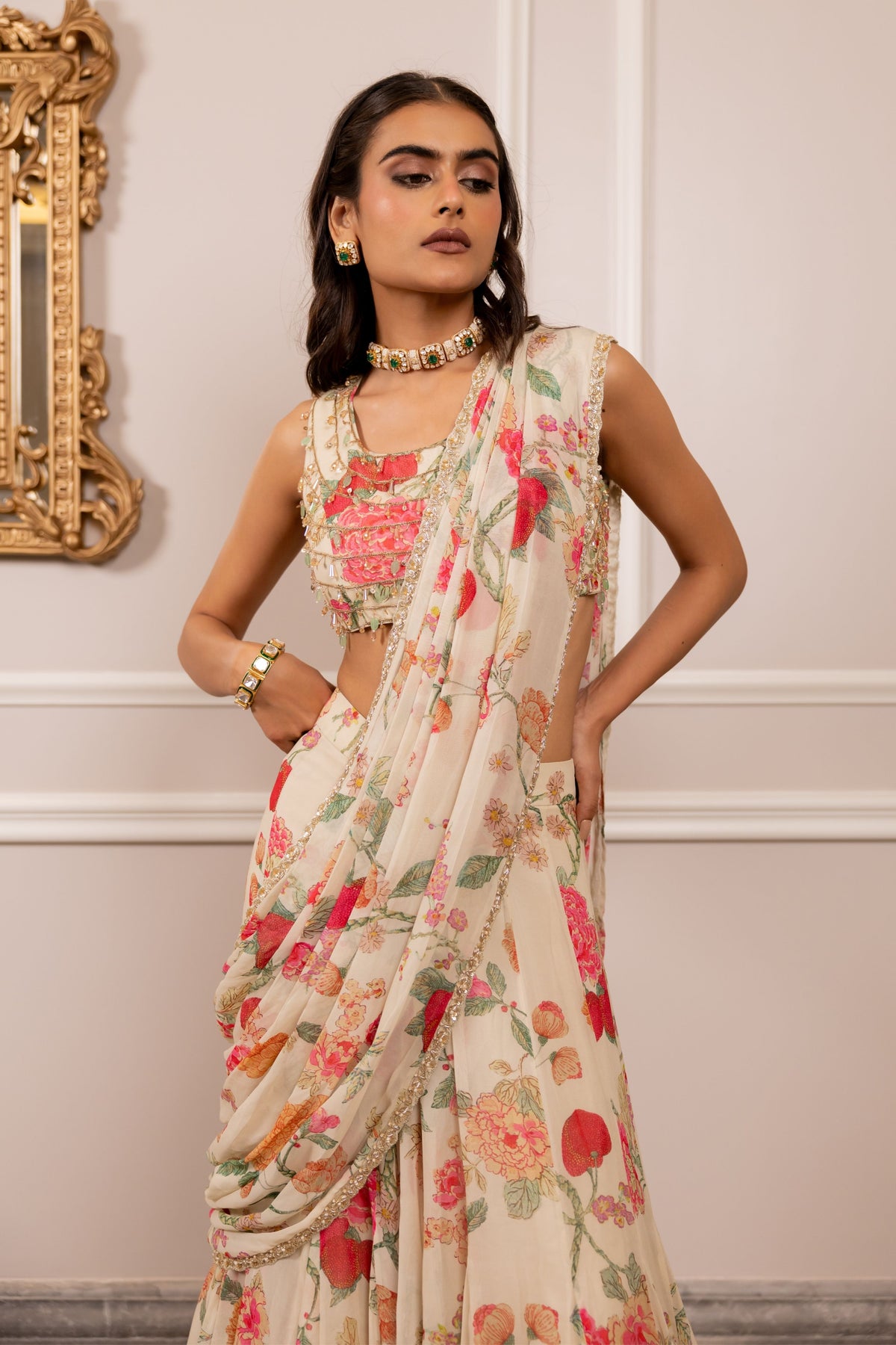 Kiara Drape Saree Set