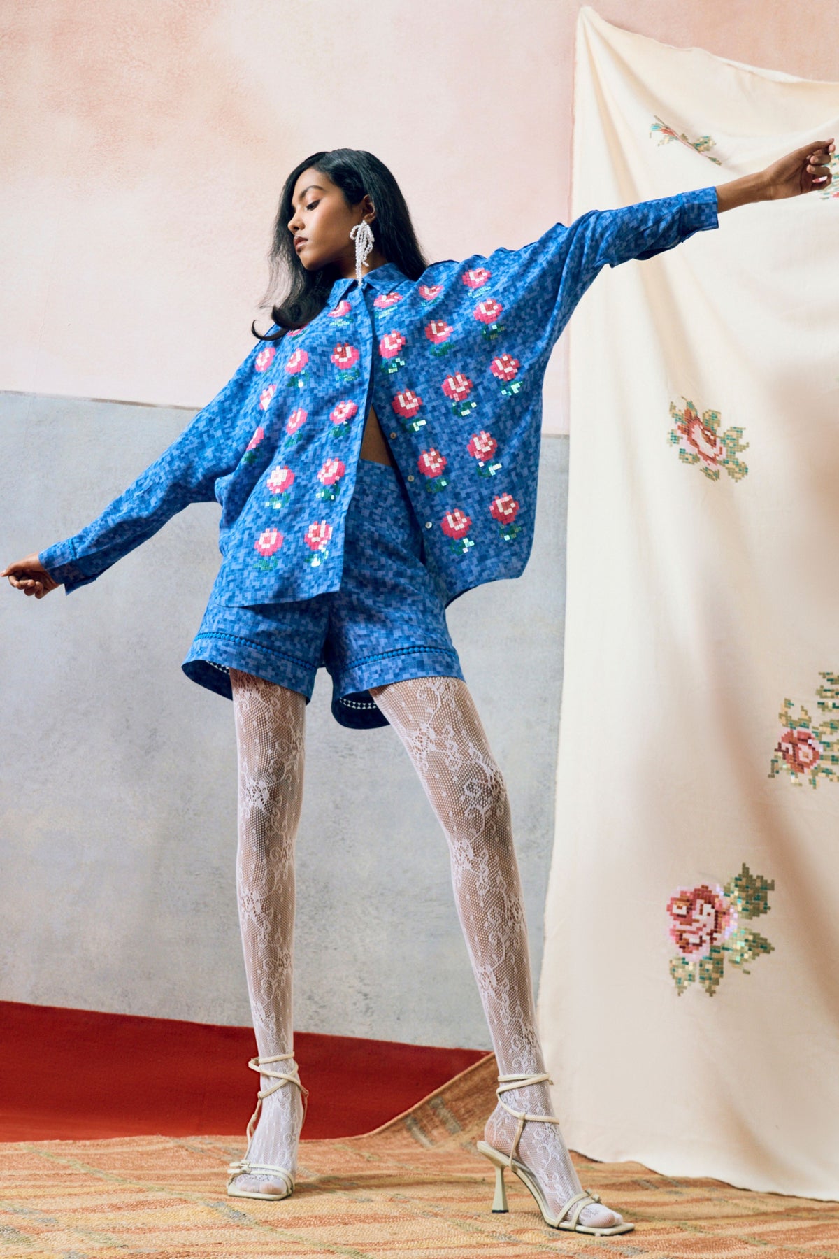 Elba Kimono Shirt Blue