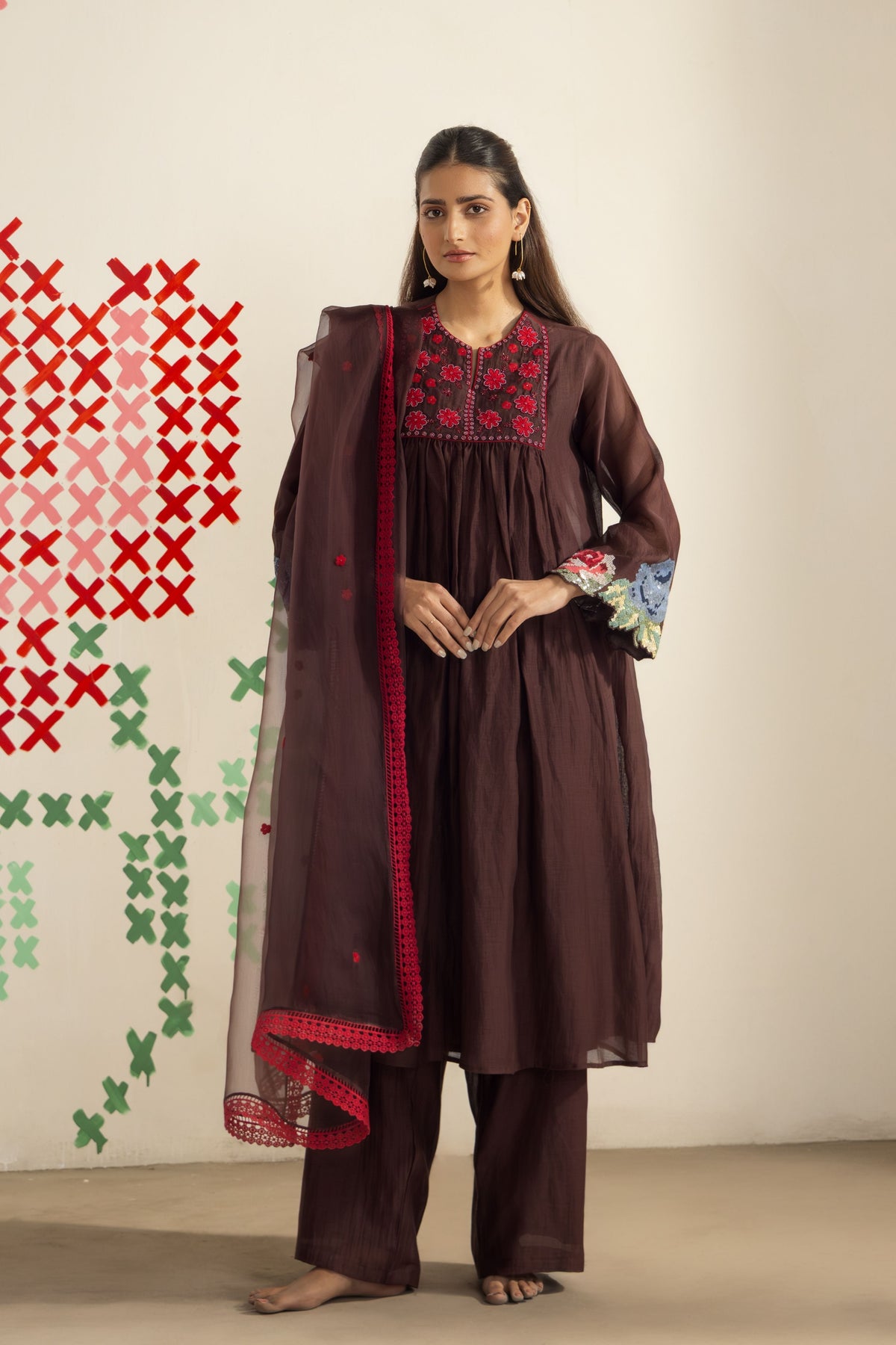 Rosewood Brown Kurta Set